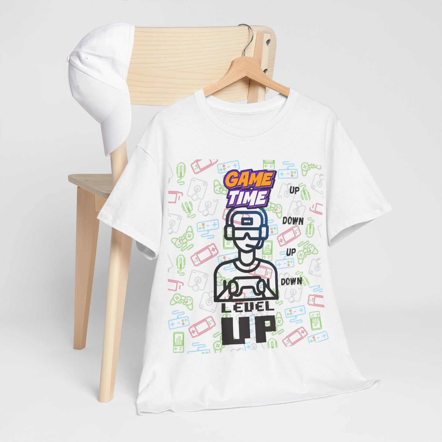 Level Up Gamer T-Shirt — "Game Time" Retro Pixel Video Game Tee
