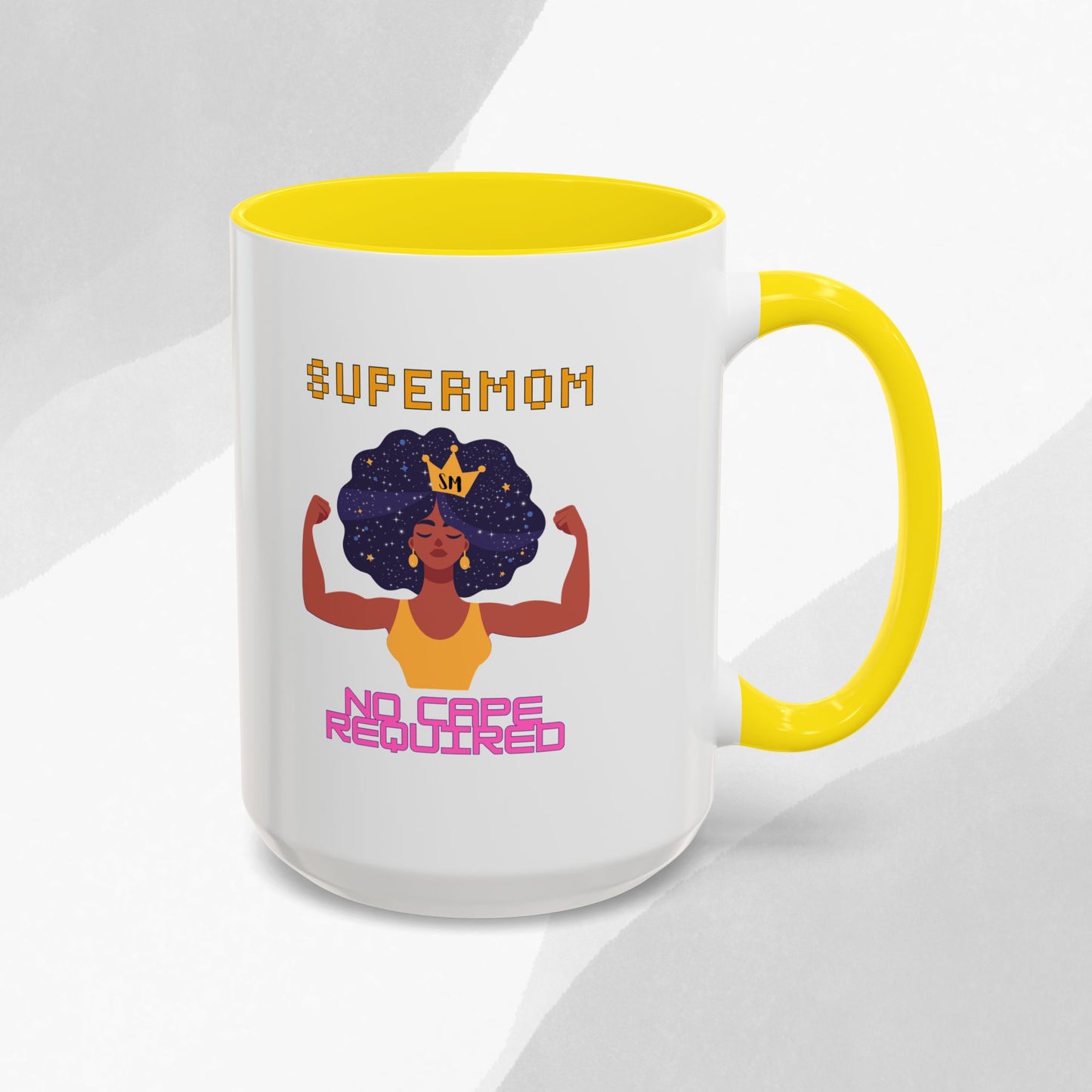 Accent Coffee Mug — "Supermom: No Cape Required" Empowerment Coffee Mug