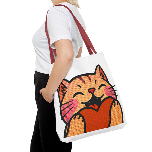 Heart, Hug, Happiness, Love Tote Bag – Happy Cat Twitch Emote