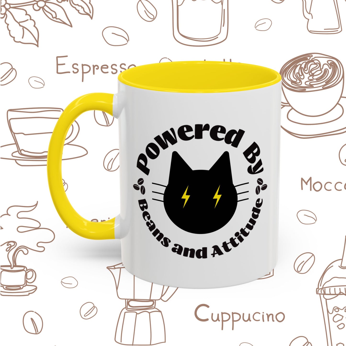 Powered By Beans and Attitude Coffee Mug | Accent Mug 11oz 15oz