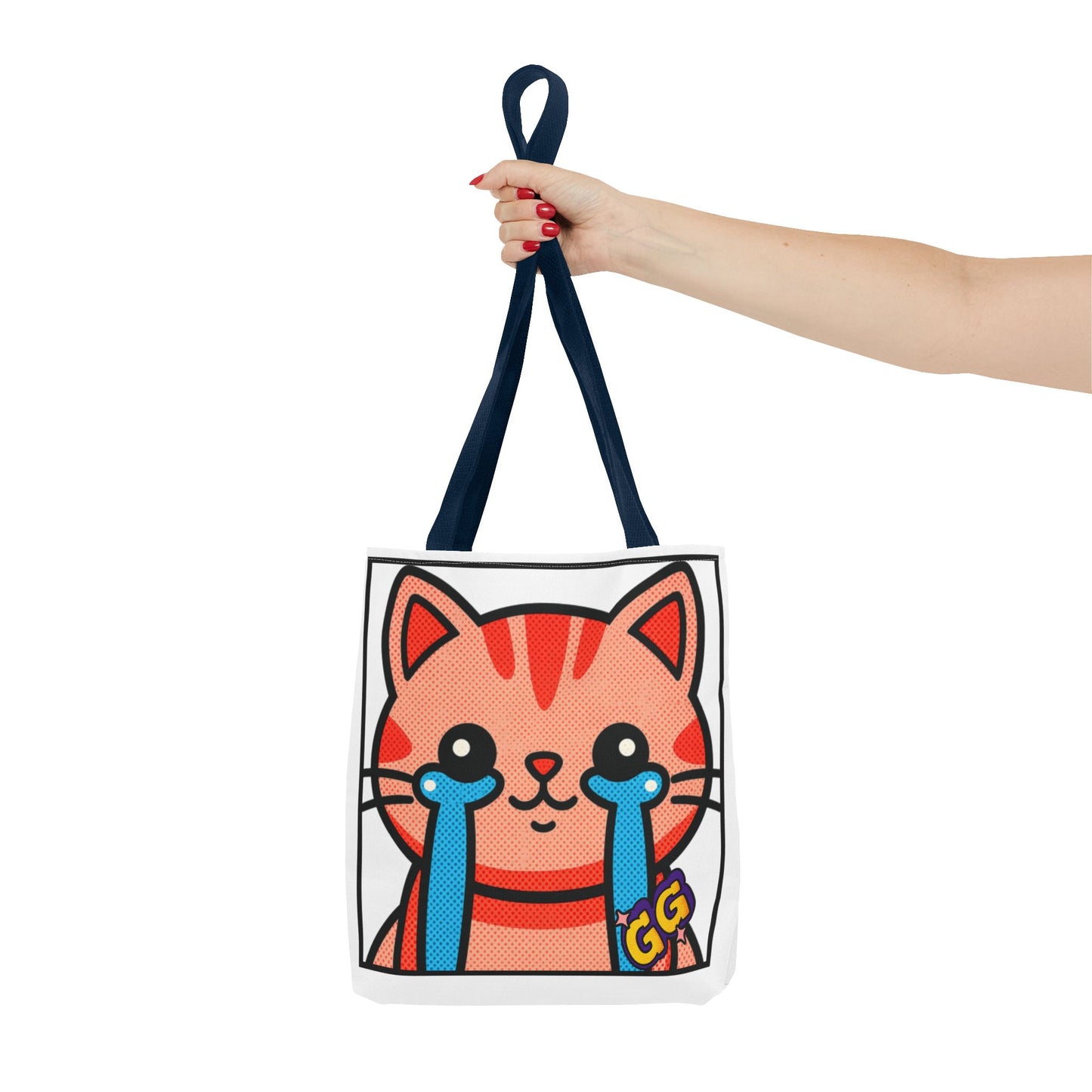 Good Game Tears of Joy - Cute Crying Cat Tote Bag – Kawaii Pop Art Cat Emote GG
