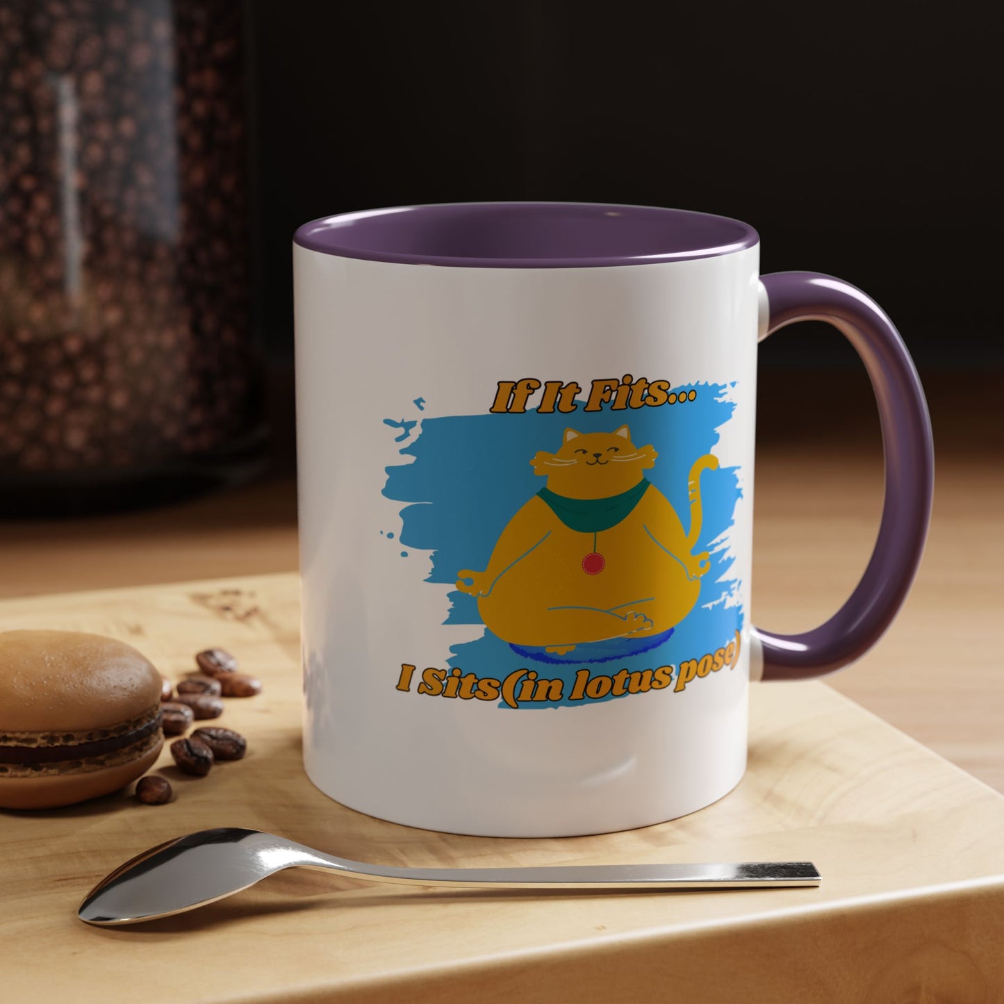 "If It Fits, I Sit" Lotus Pose Coffee Mug, Motivational Mug, Yoga Lover Gift, Meditation Mug, Funny Tea Cup