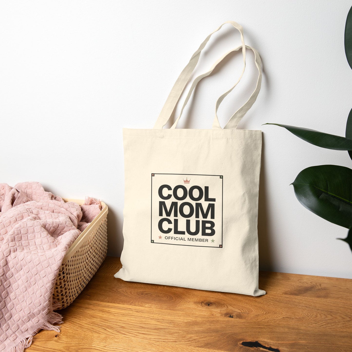 Cool Mom Club tote Cotton Canvas Tote Bag | Minimalist Mom Life Streetwear