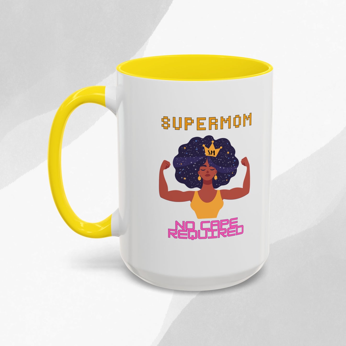 Accent Coffee Mug — "Supermom: No Cape Required" Empowerment Coffee Mug