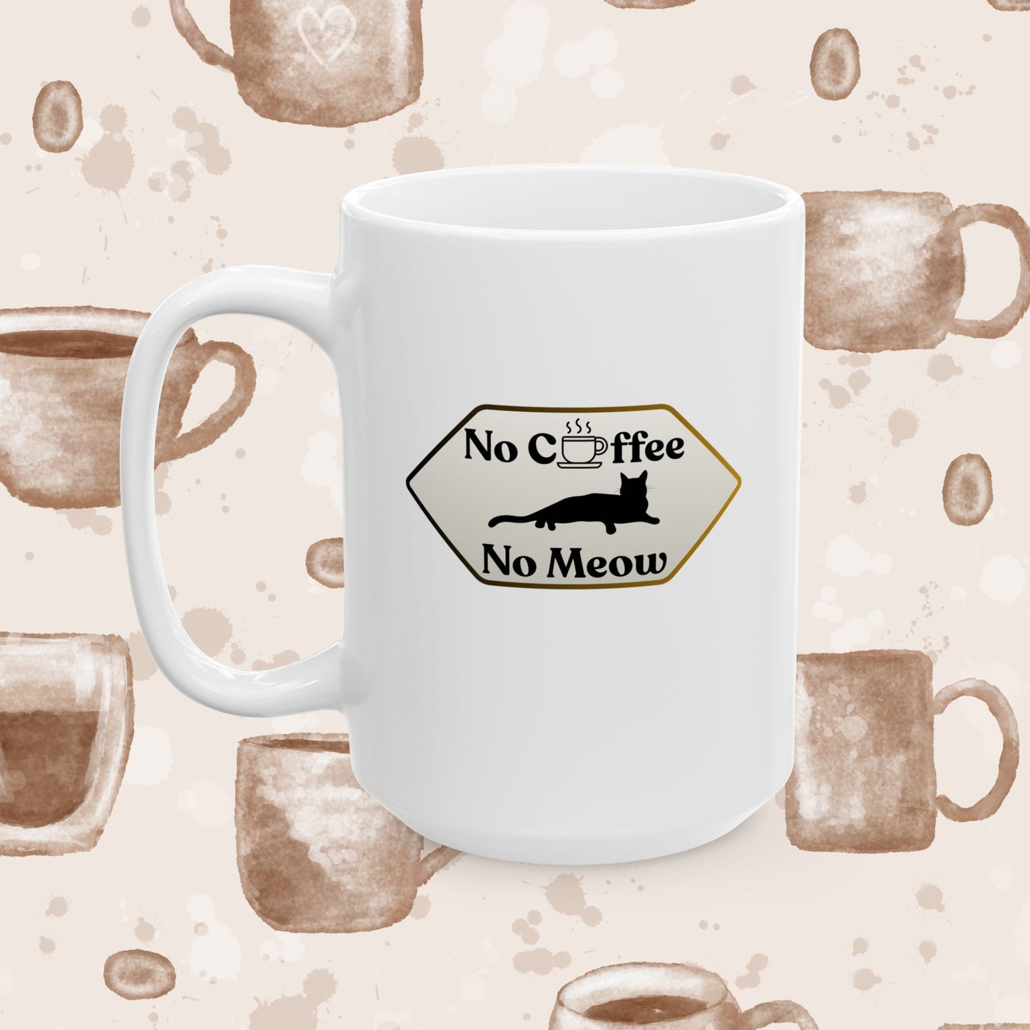 Ceramic Mug — "Namaste at Home" Minimalist Yoga Coffee Tea Cup (11oz & 15oz)