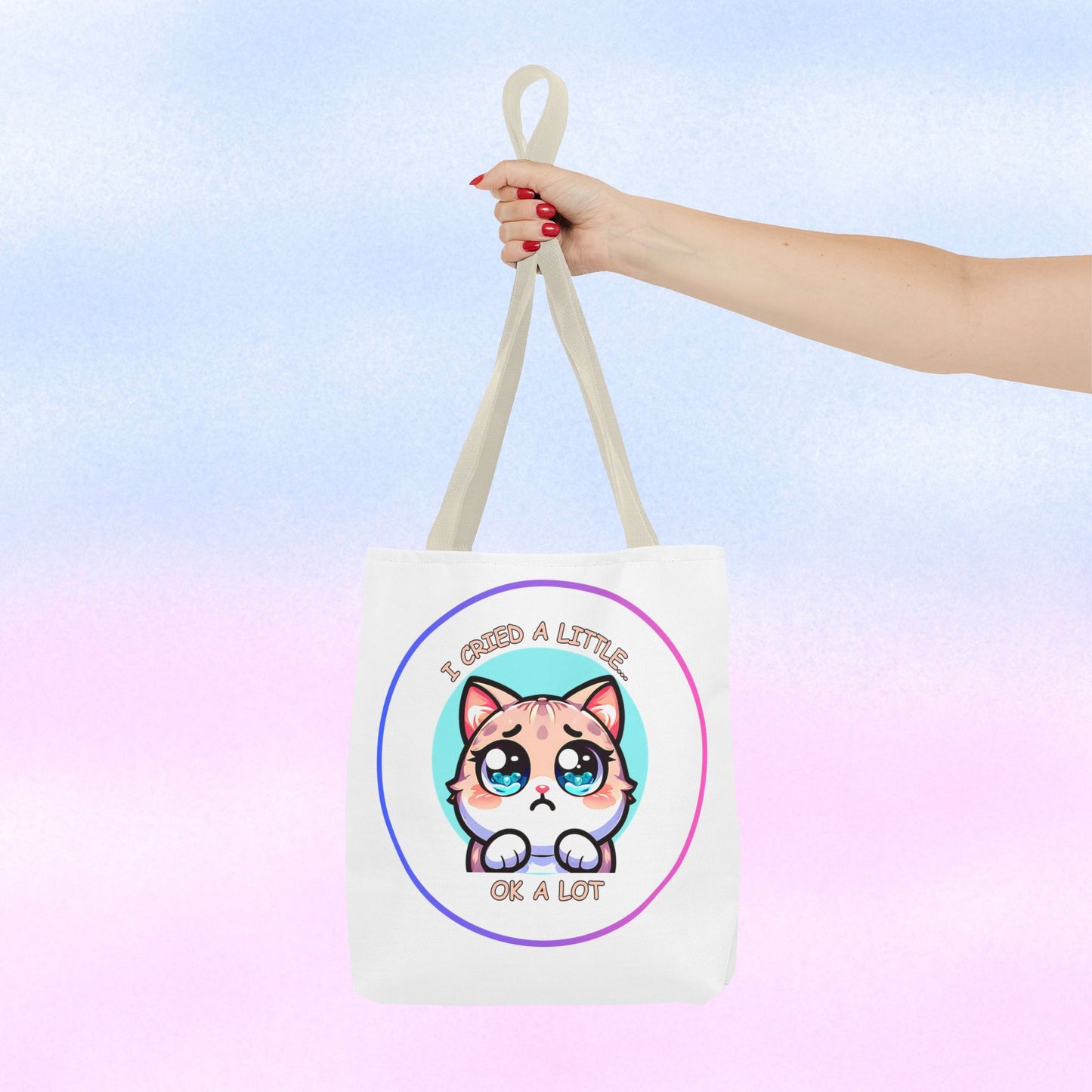 I Cried a Little.... Ok a lot - Tote Bag | Cute Kawaii Cat Illustration