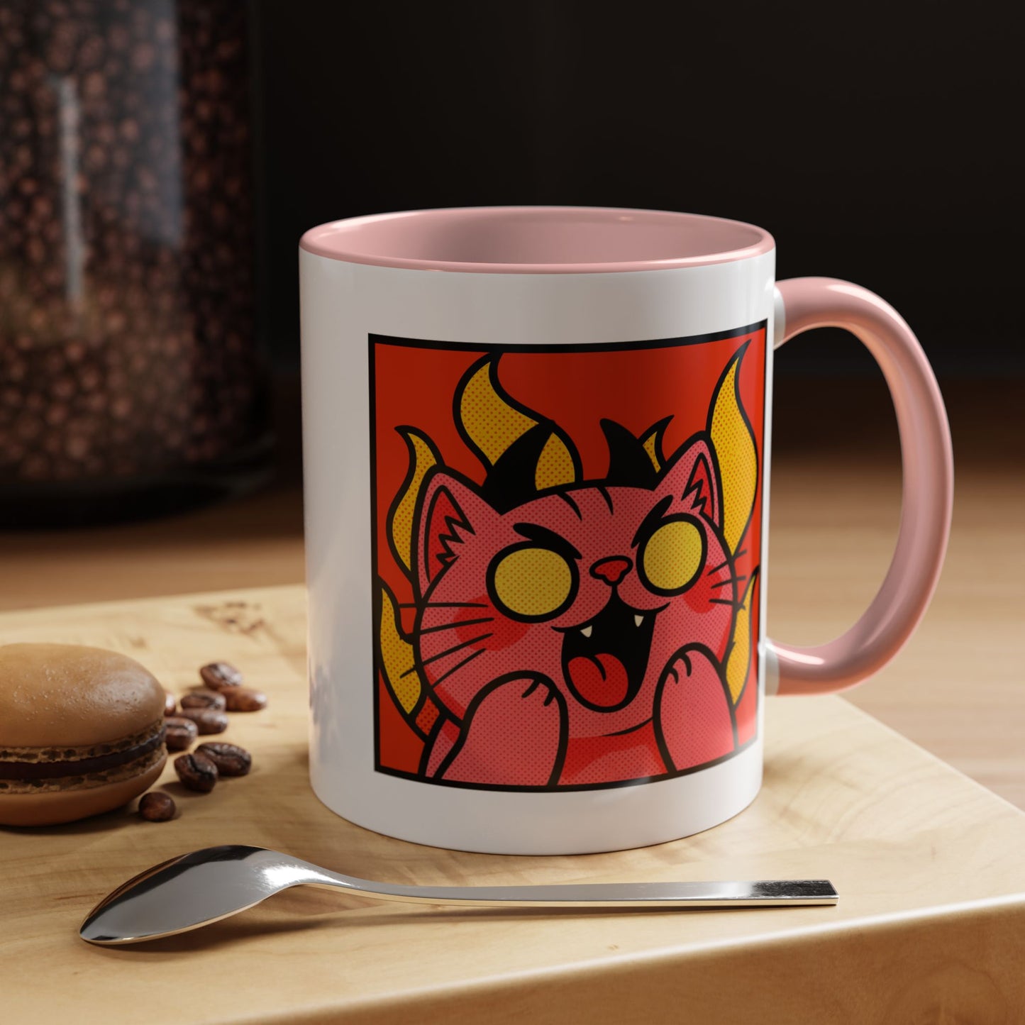 Evil Laughing Cat - Twitch Emote - Cute Devil Cat Accent Coffee Mug (11/15oz)