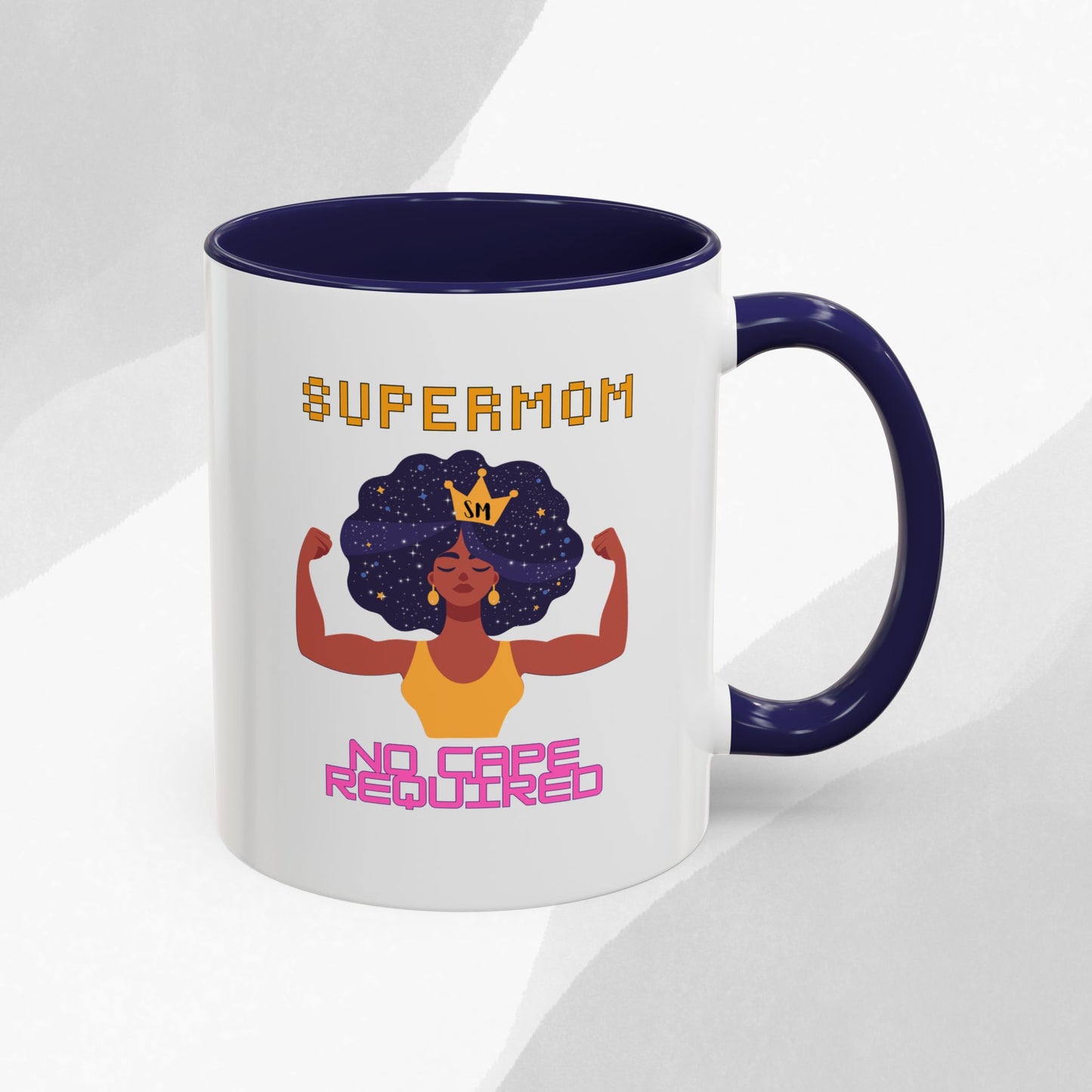 Accent Coffee Mug — "Supermom: No Cape Required" Empowerment Coffee Mug