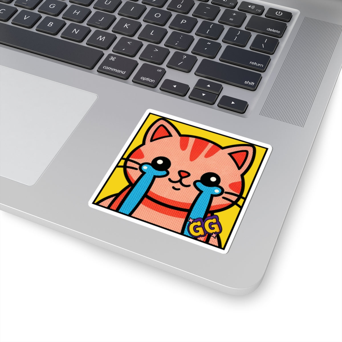 Good Game Tears of Joy Crying Cat Sticker — Cute Gamers Emote Kiss-Cut Decal