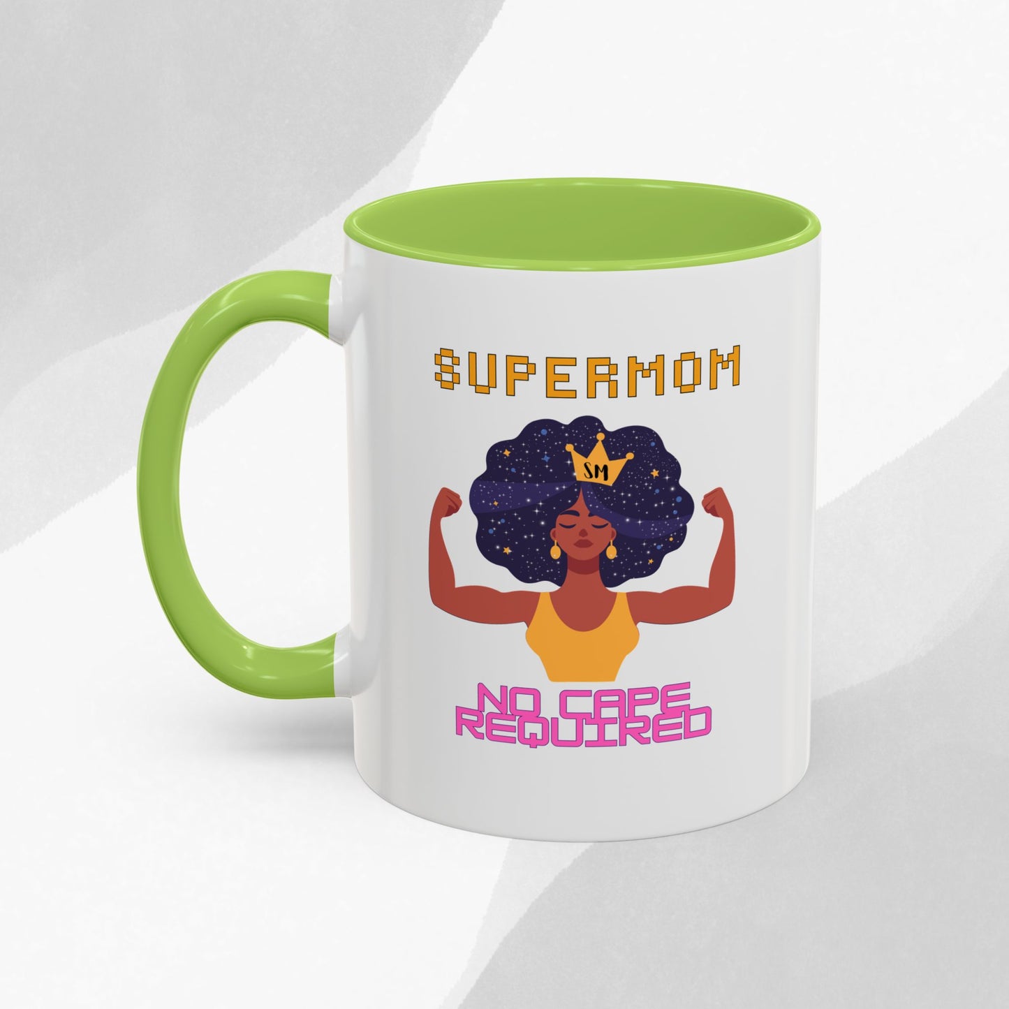 Accent Coffee Mug — "Supermom: No Cape Required" Empowerment Coffee Mug