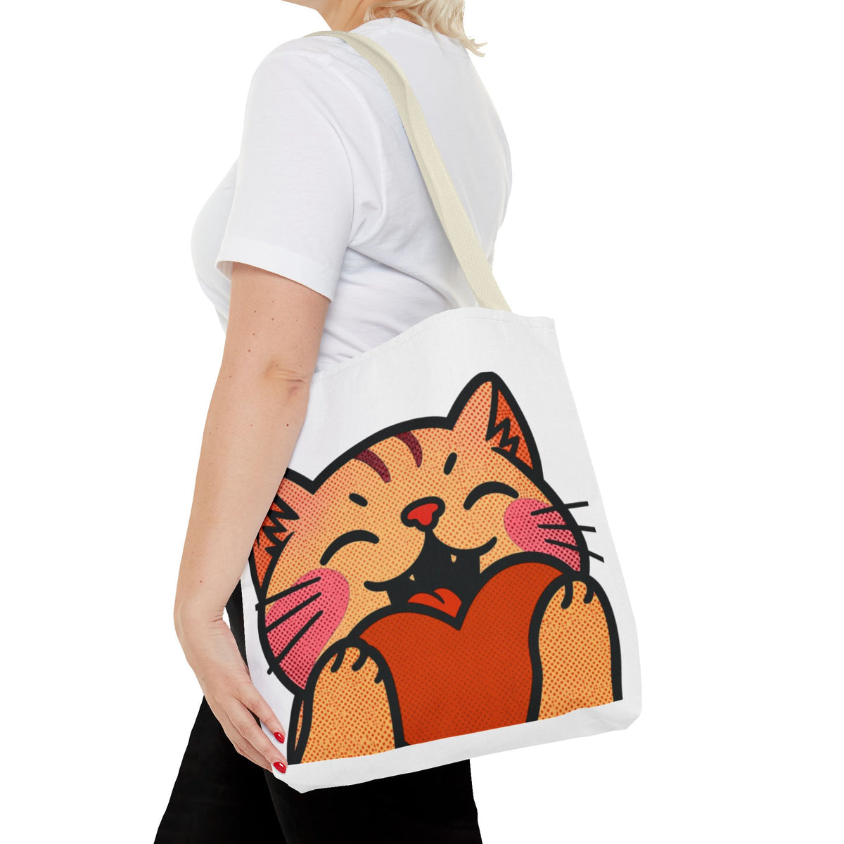 Heart, Hug, Happiness, Love Tote Bag – Happy Cat Twitch Emote