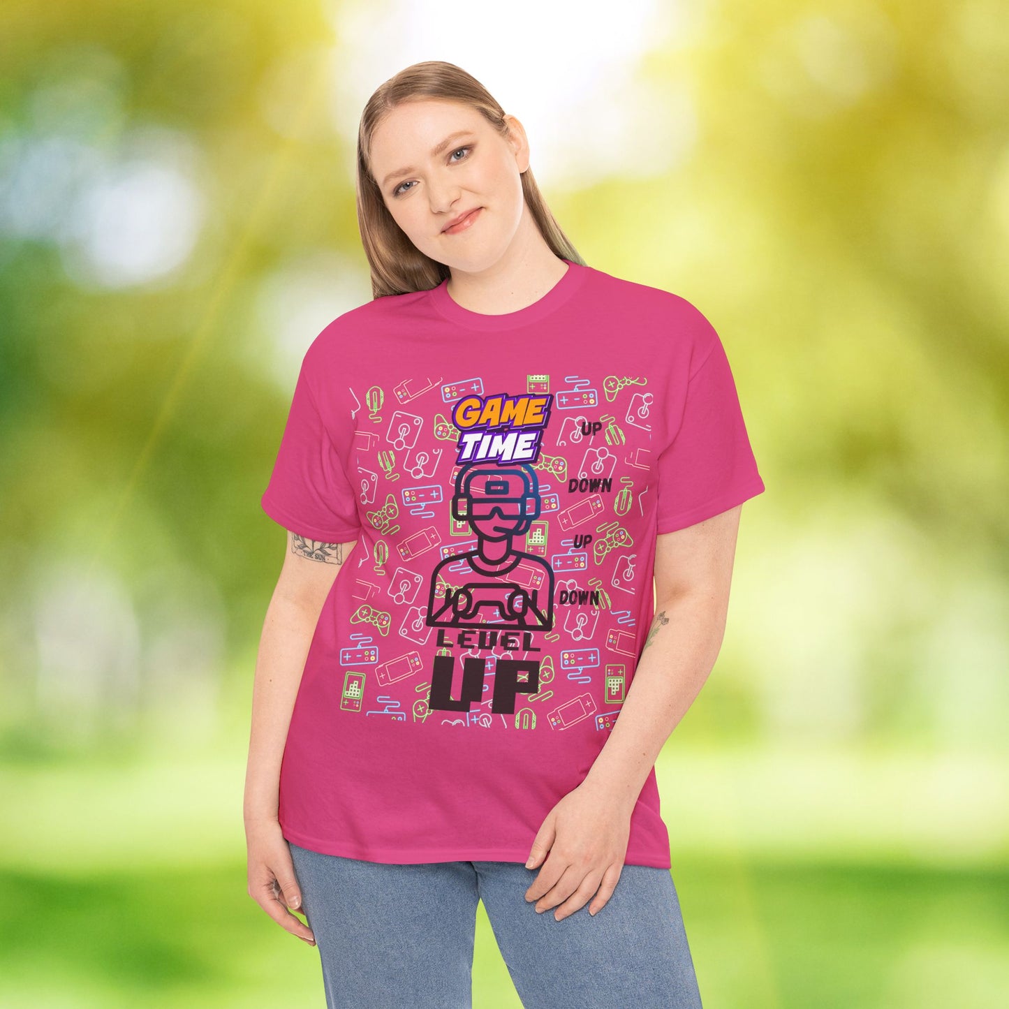 Level Up Gamer T-Shirt — "Game Time" Retro Pixel Video Game Tee