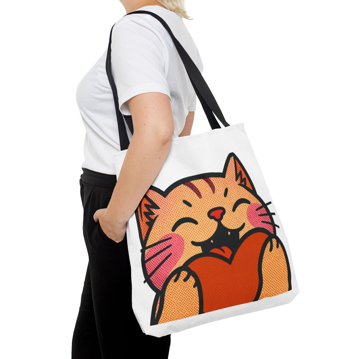 Heart, Hug, Happiness, Love Tote Bag – Happy Cat Twitch Emote