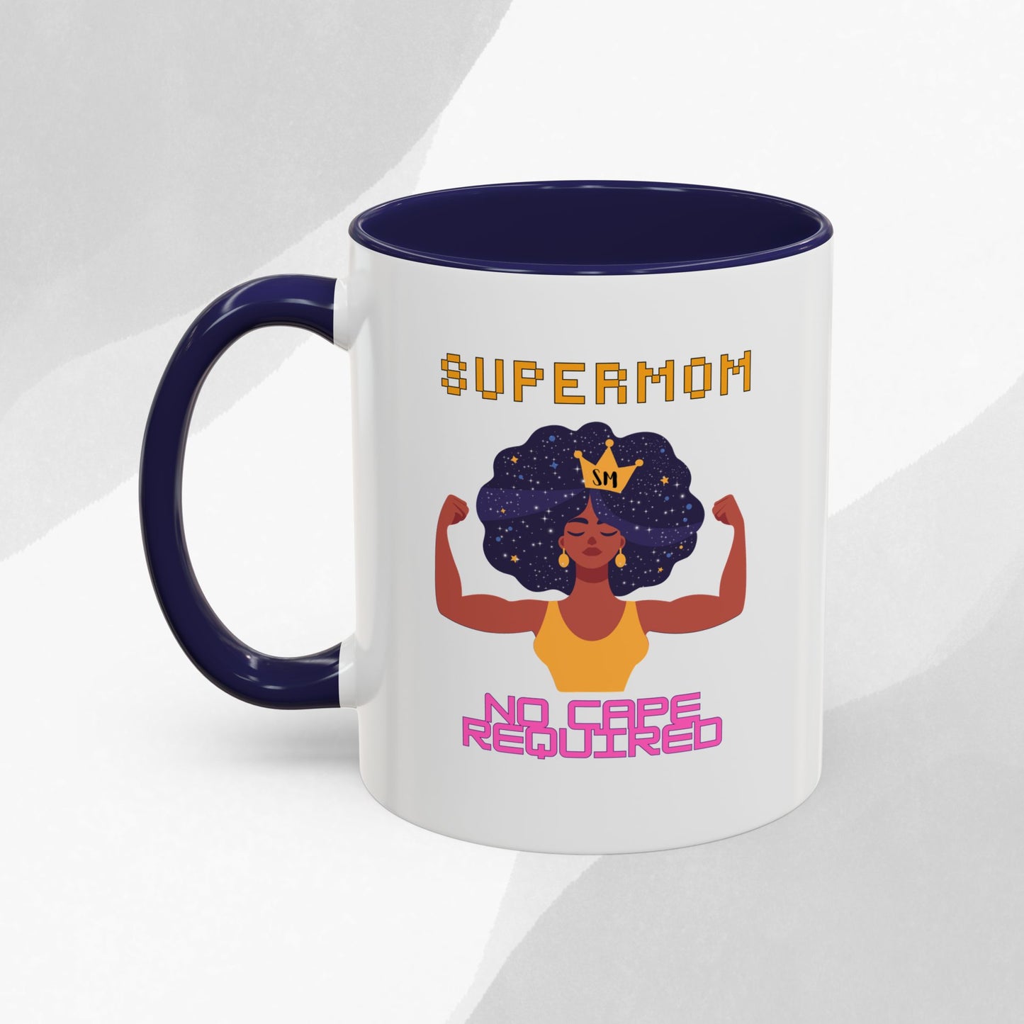 Accent Coffee Mug — "Supermom: No Cape Required" Empowerment Coffee Mug