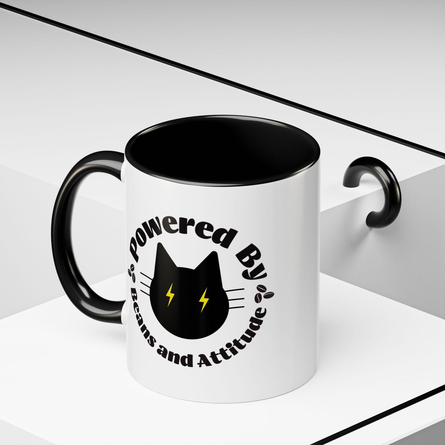 Powered By Beans and Attitude Coffee Mug | Accent Mug 11oz 15oz