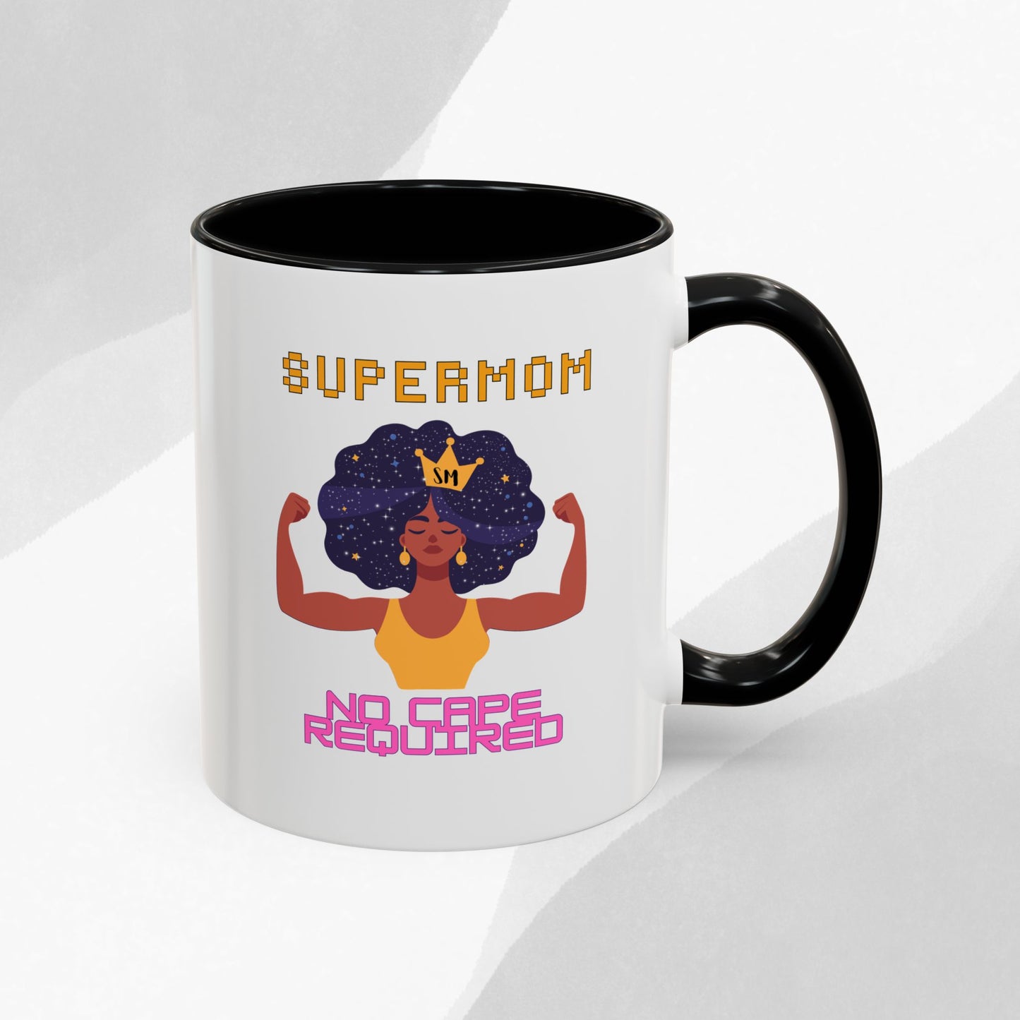 Accent Coffee Mug — "Supermom: No Cape Required" Empowerment Coffee Mug