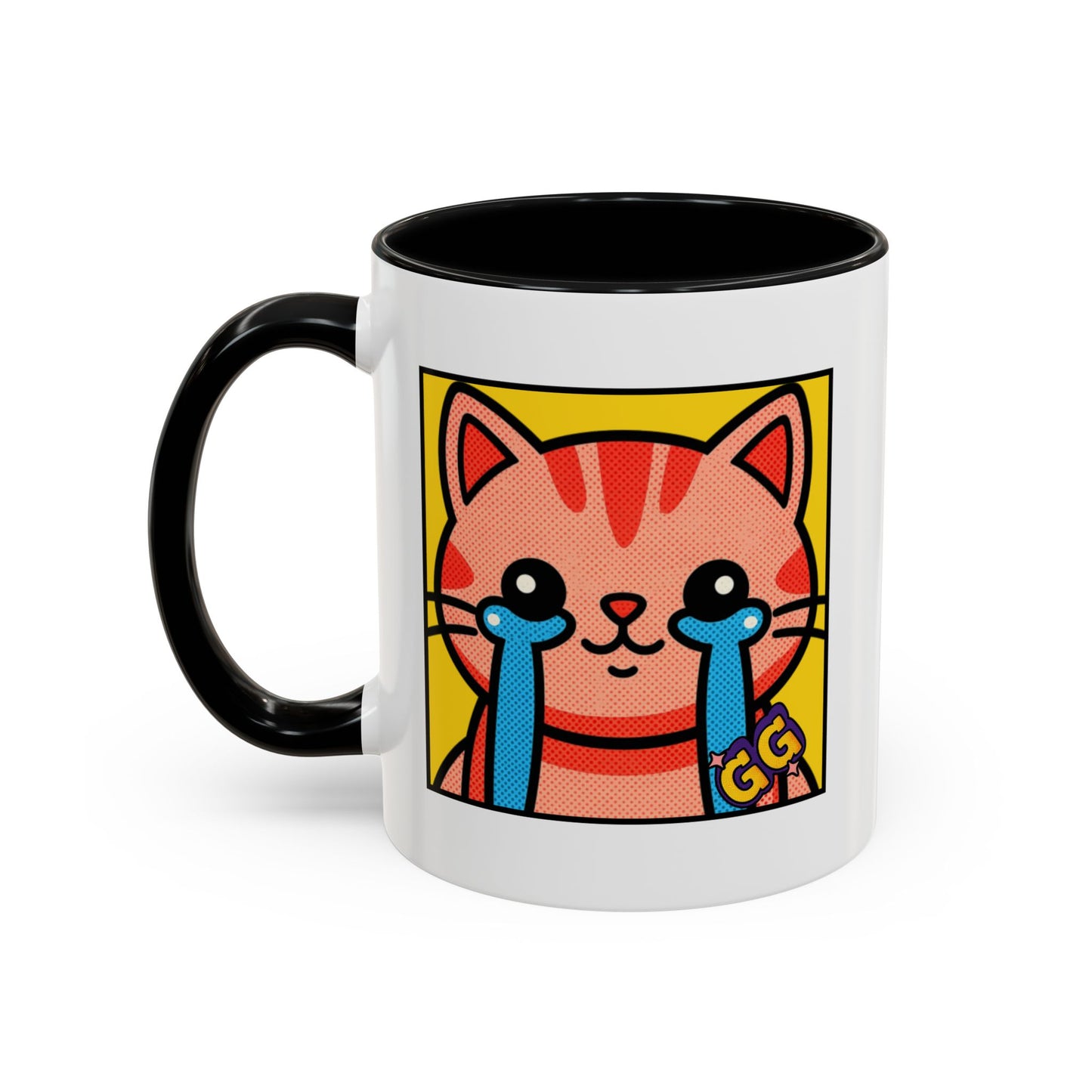 Good Game Tears of Joy - Cute Crying Cat Accent Coffee Mug (11/15oz) – Kawaii Pop Art Cat Emote GG