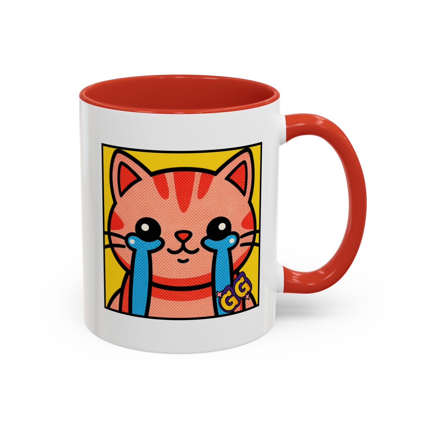 Good Game Tears of Joy - Cute Crying Cat Accent Coffee Mug (11/15oz) – Kawaii Pop Art Cat Emote GG