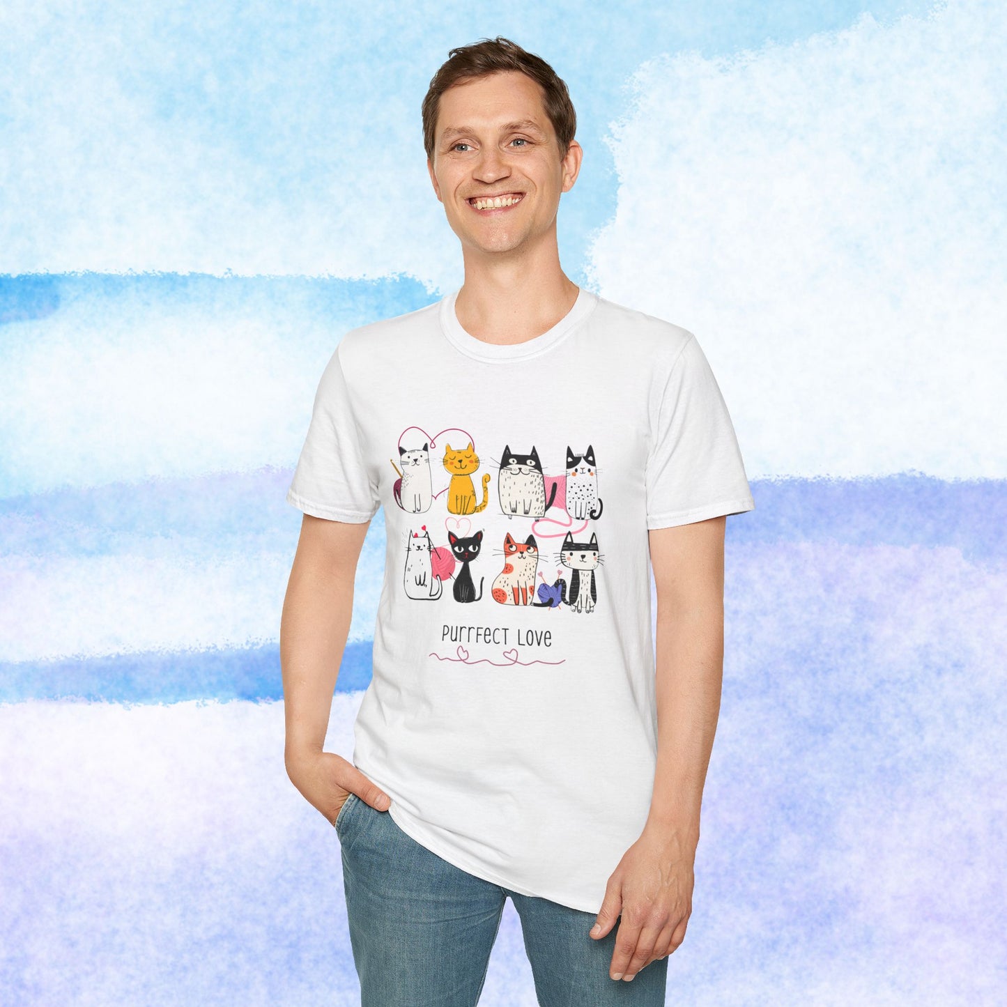 Cat Lover T-Shirt — "Purrfect Love" Cute Cartoon Cats Tee
