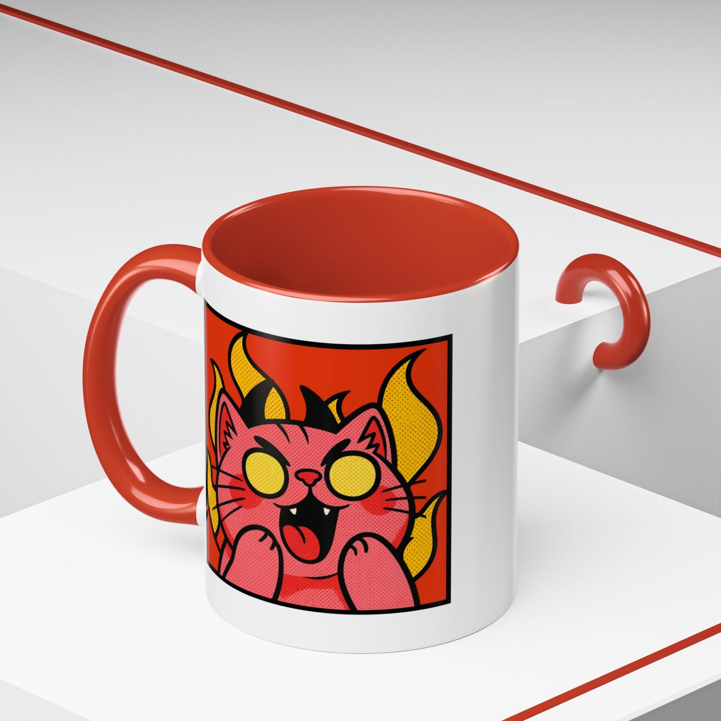 Evil Laughing Cat - Twitch Emote - Cute Devil Cat Accent Coffee Mug (11/15oz)