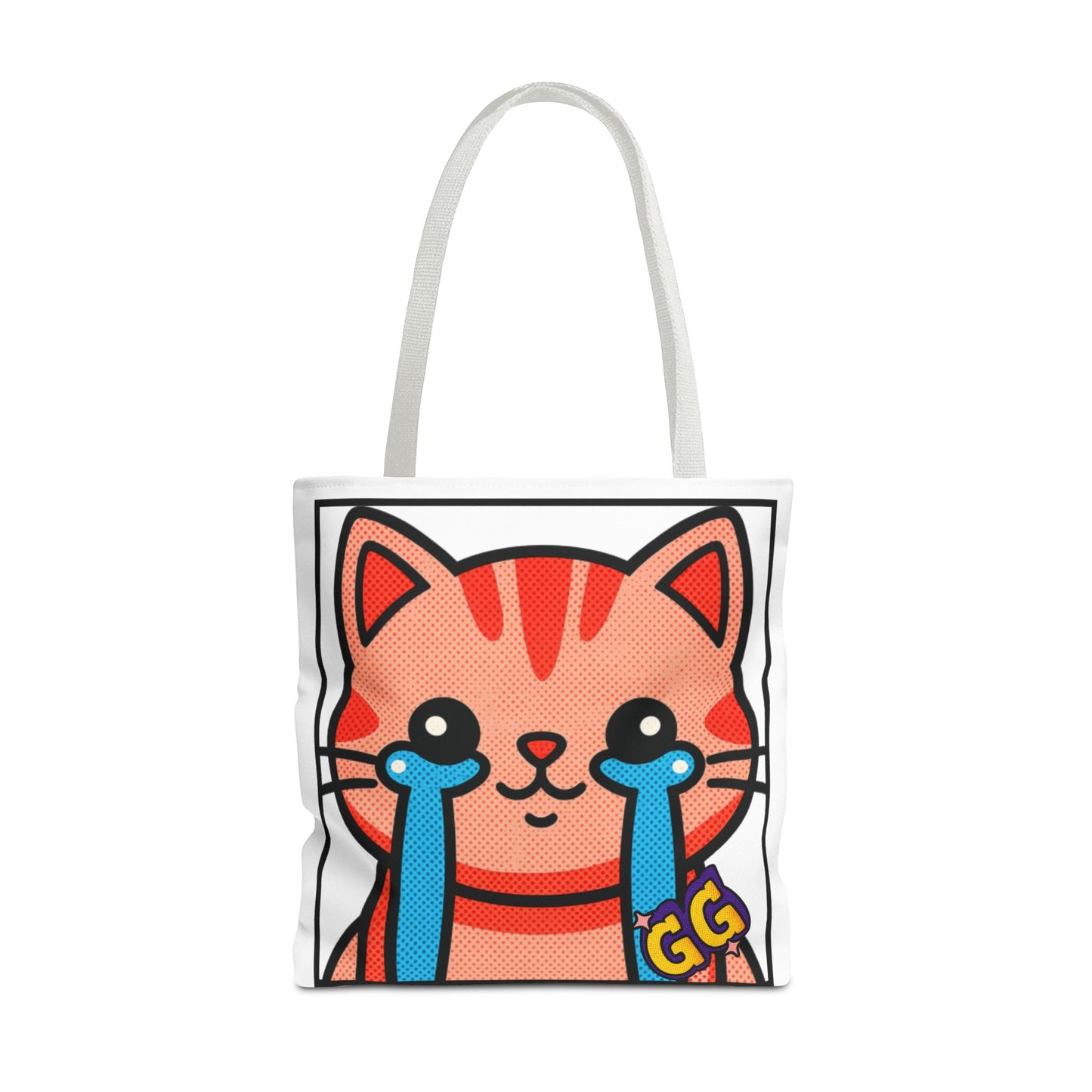 Good Game Tears of Joy - Cute Crying Cat Tote Bag – Kawaii Pop Art Cat Emote GG