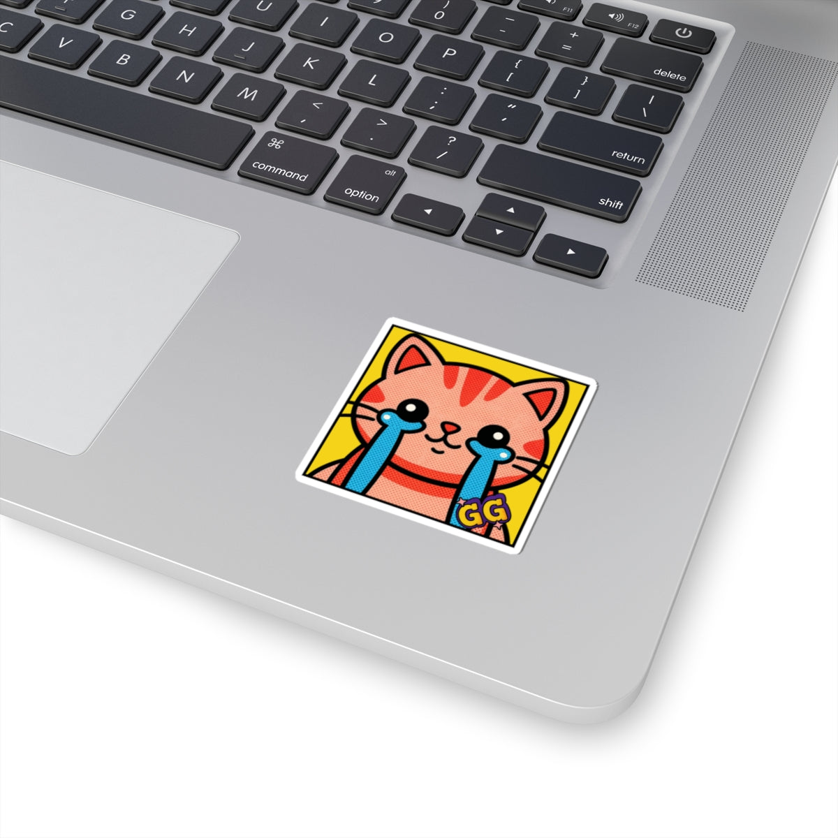 Good Game Tears of Joy Crying Cat Sticker — Cute Gamers Emote Kiss-Cut Decal