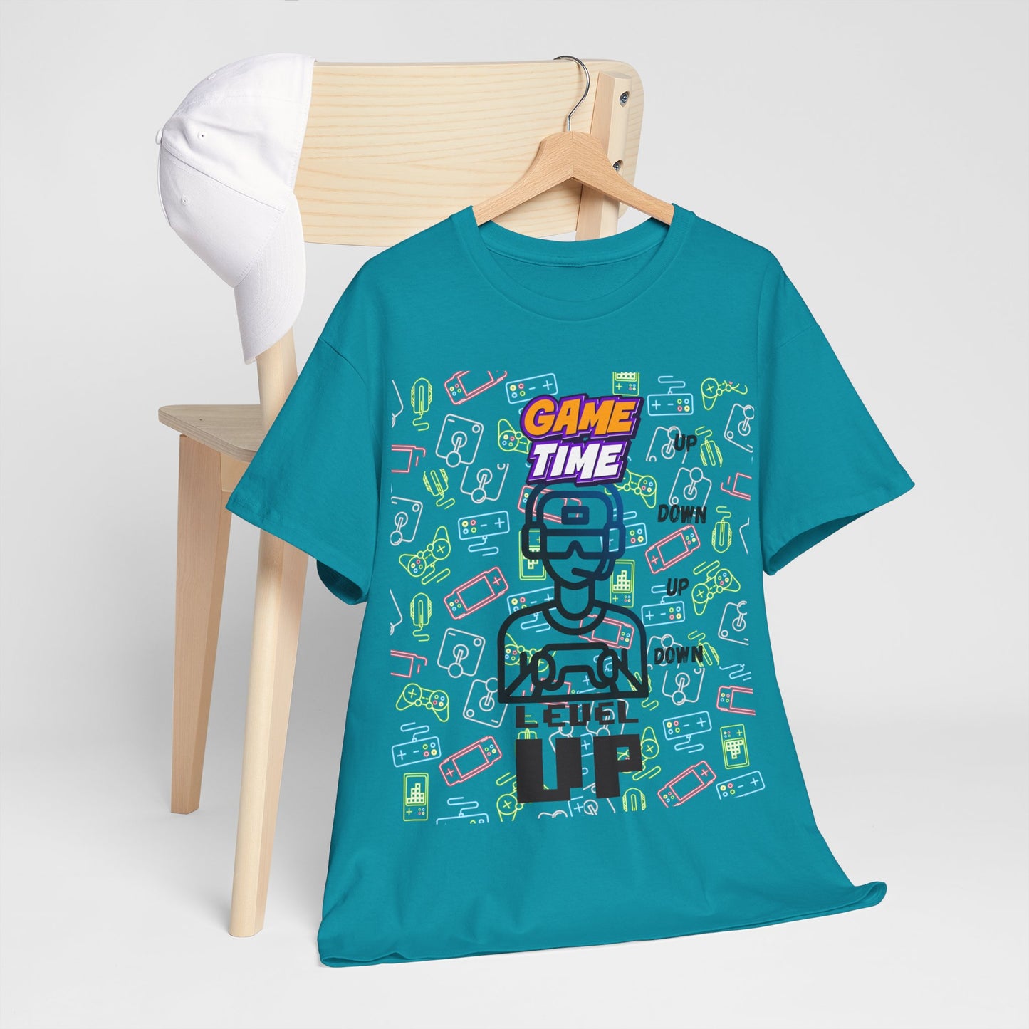 Level Up Gamer T-Shirt — "Game Time" Retro Pixel Video Game Tee