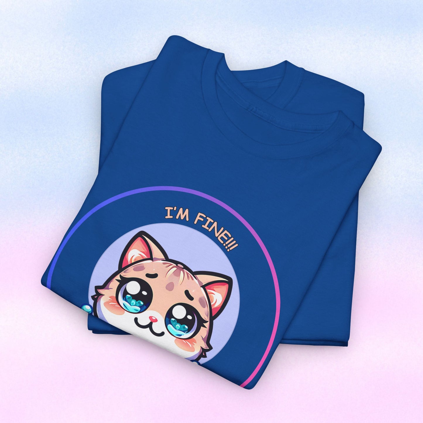 I'm Fine (I'm Not) — Cute Kawaii Cat Meltdown Emote Graphic T-Shirt