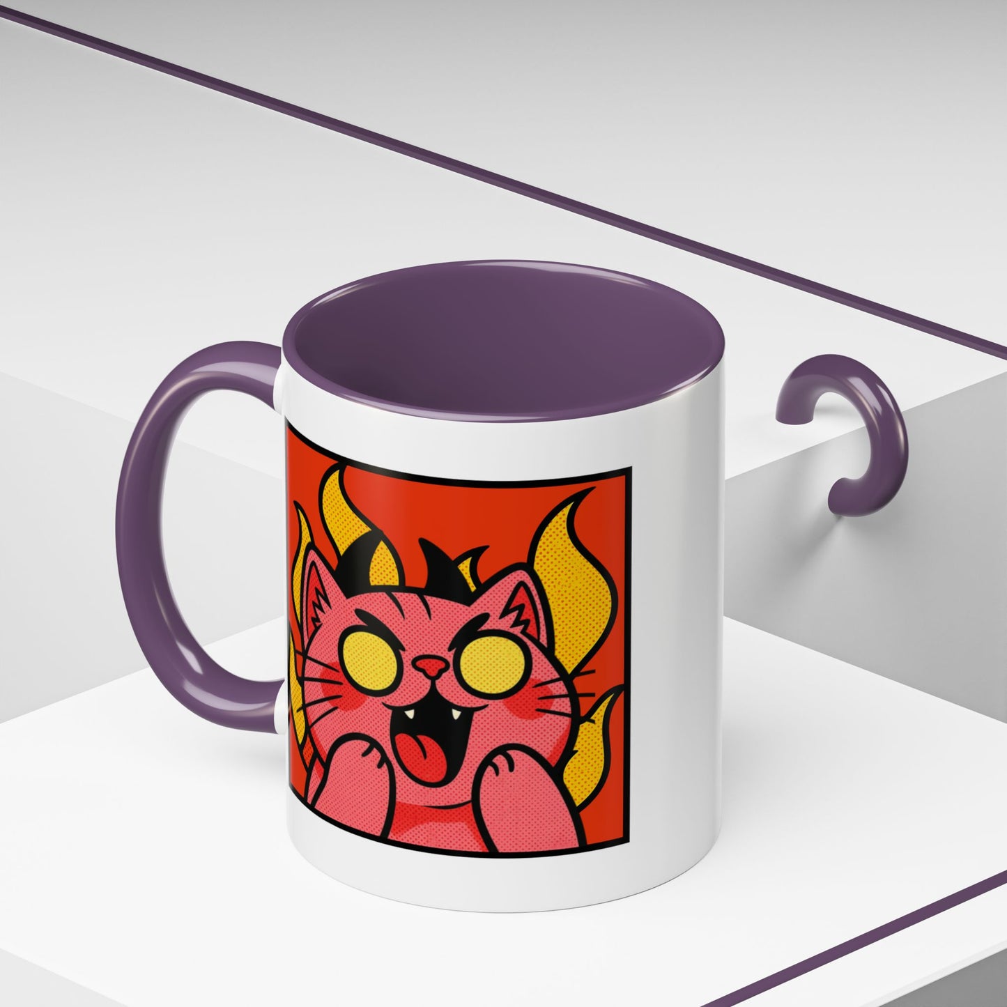 Evil Laughing Cat - Twitch Emote - Cute Devil Cat Accent Coffee Mug (11/15oz)