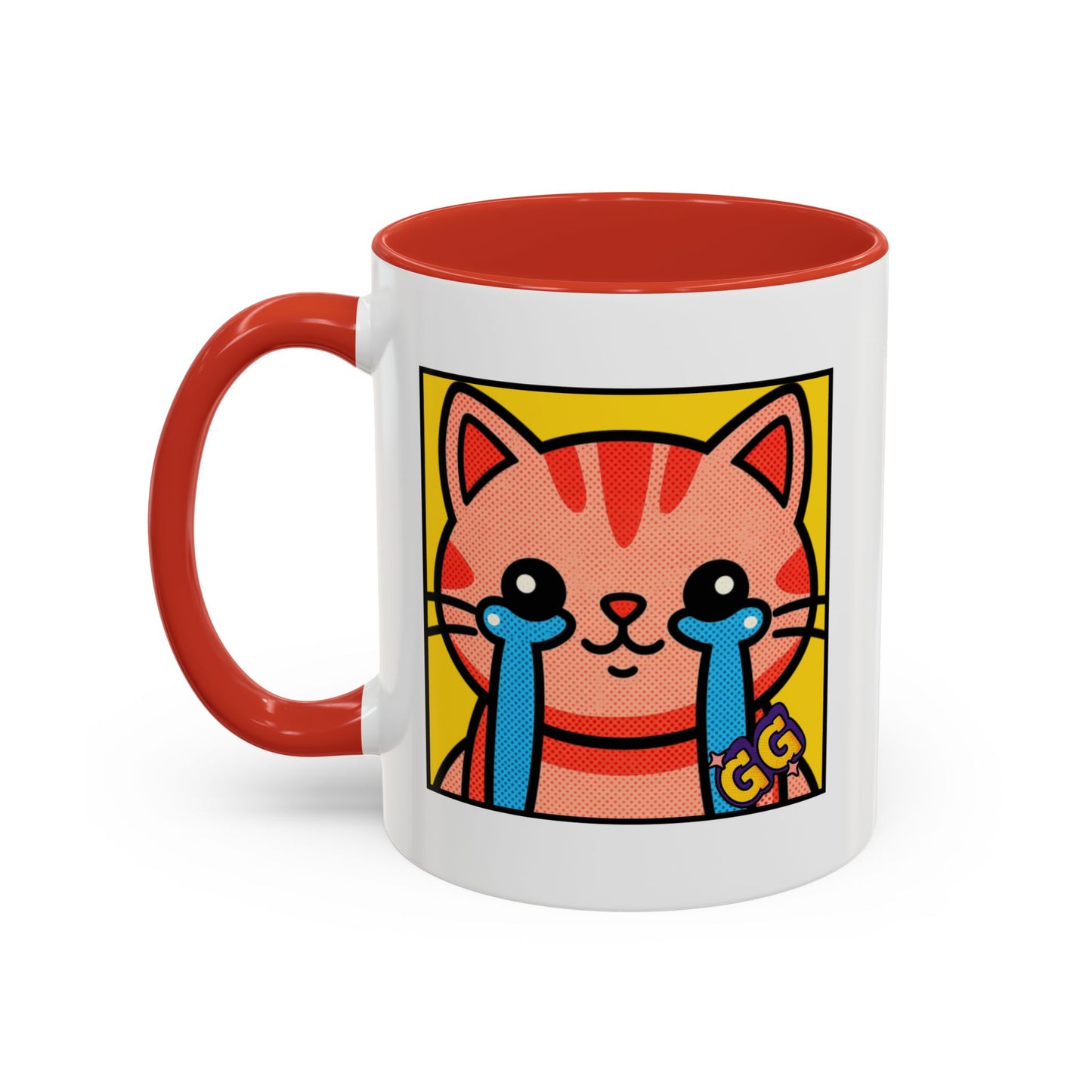 Good Game Tears of Joy - Cute Crying Cat Accent Coffee Mug (11/15oz) – Kawaii Pop Art Cat Emote GG