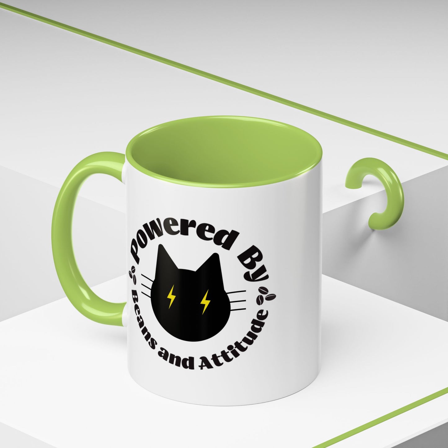 Powered By Beans and Attitude Coffee Mug | Accent Mug 11oz 15oz