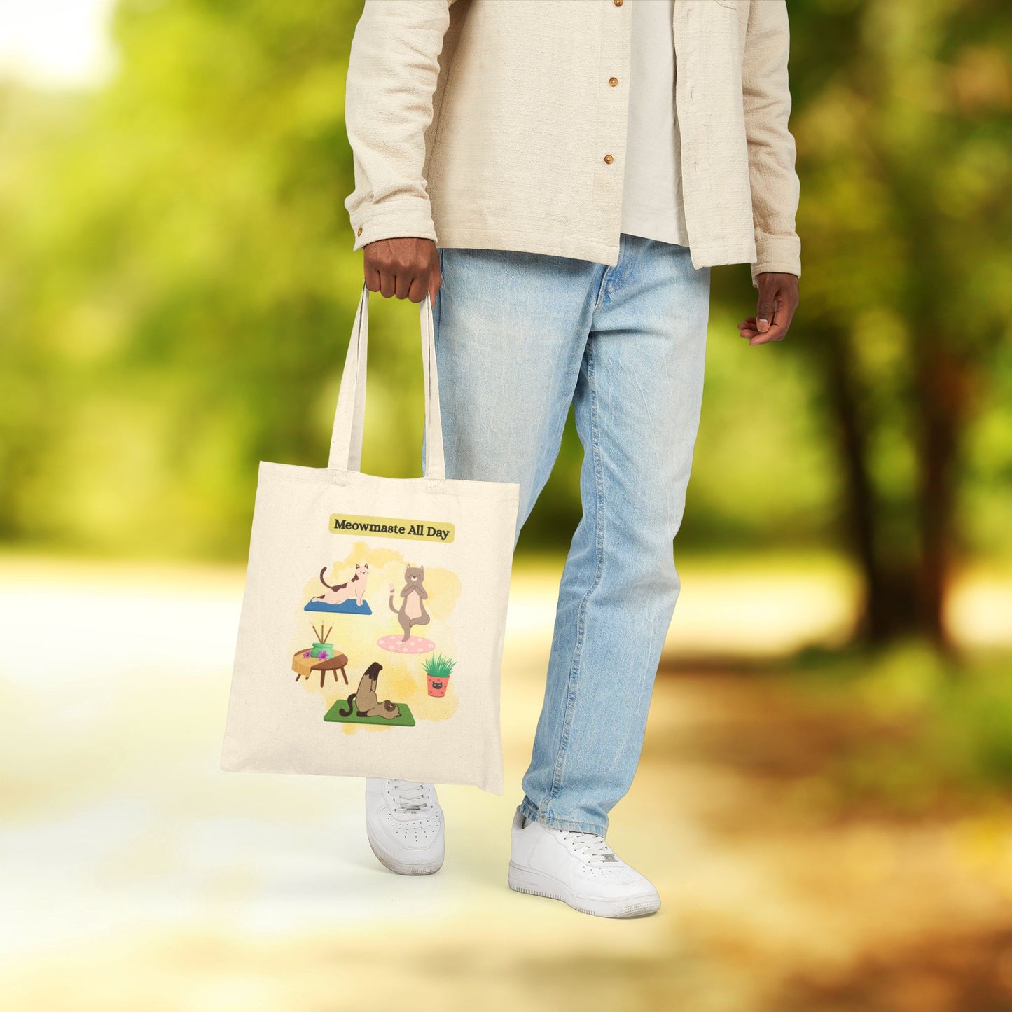 Cat Lover's Canvas Tote Bag - Meowmaste All Day, Eco-Friendly Shopping Bag, Gift for Cat Owners, Cute Pet Lover Tote, Fun Everyday Bag