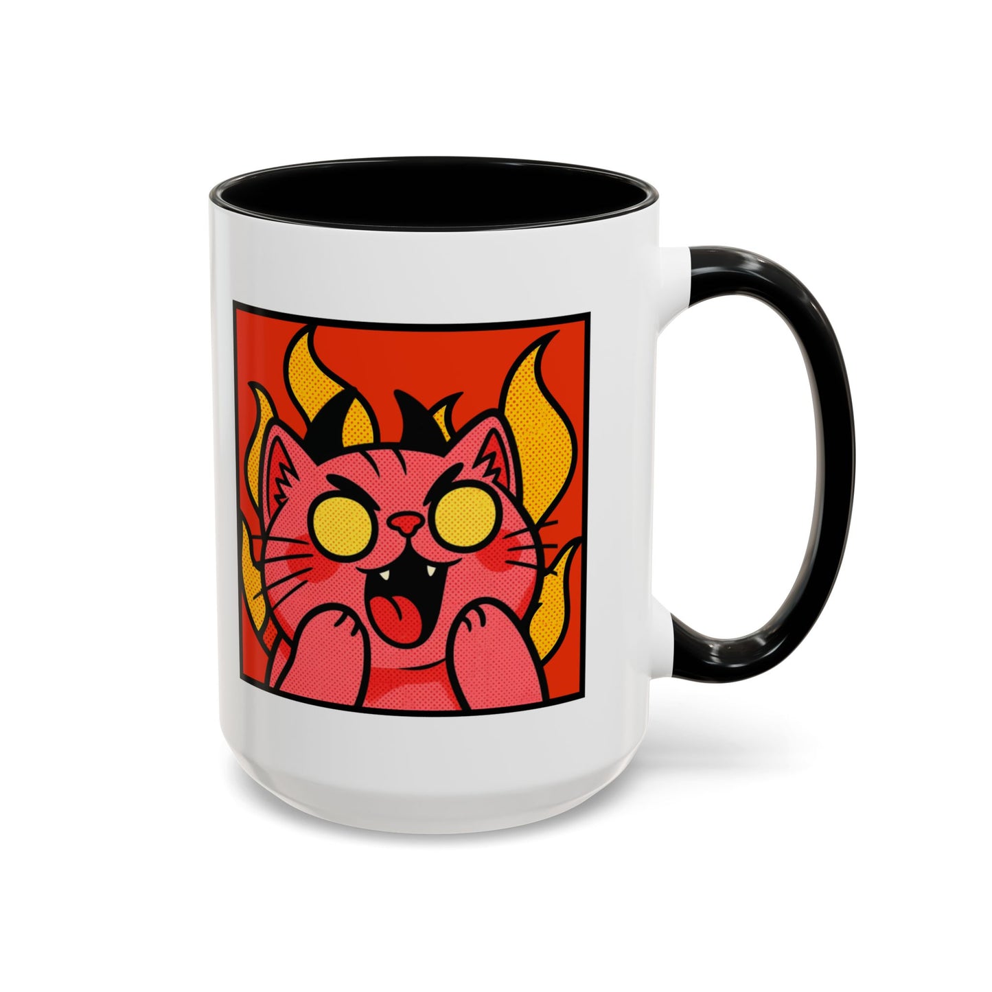 Evil Laughing Cat - Twitch Emote - Cute Devil Cat Accent Coffee Mug (11/15oz)