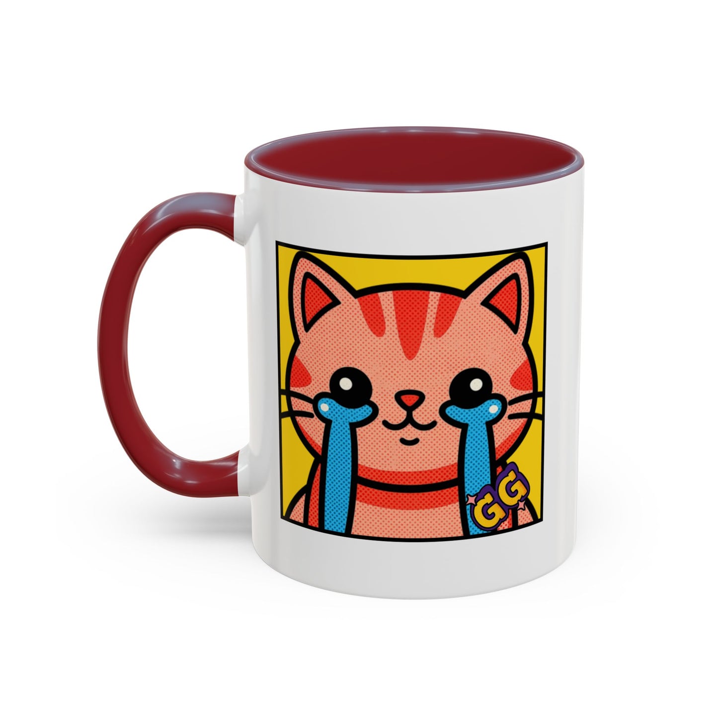 Good Game Tears of Joy - Cute Crying Cat Accent Coffee Mug (11/15oz) – Kawaii Pop Art Cat Emote GG