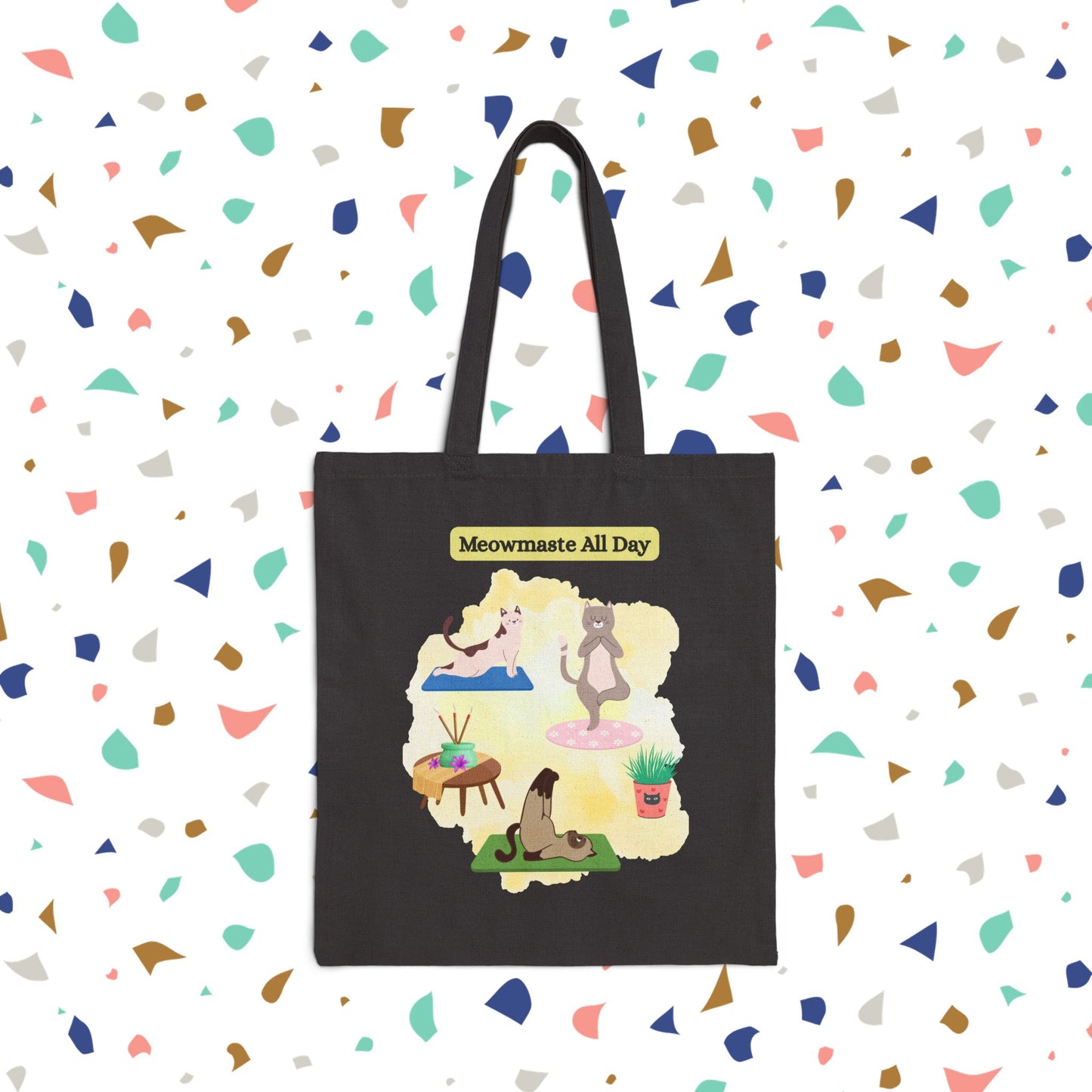 Cat Lover's Canvas Tote Bag - Meowmaste All Day, Eco-Friendly Shopping Bag, Gift for Cat Owners, Cute Pet Lover Tote, Fun Everyday Bag