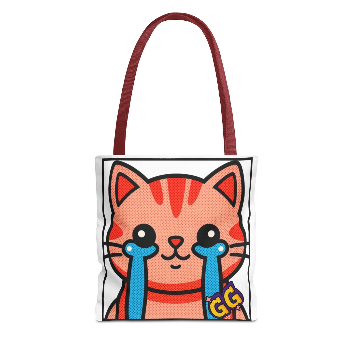 Good Game Tears of Joy - Cute Crying Cat Tote Bag – Kawaii Pop Art Cat Emote GG