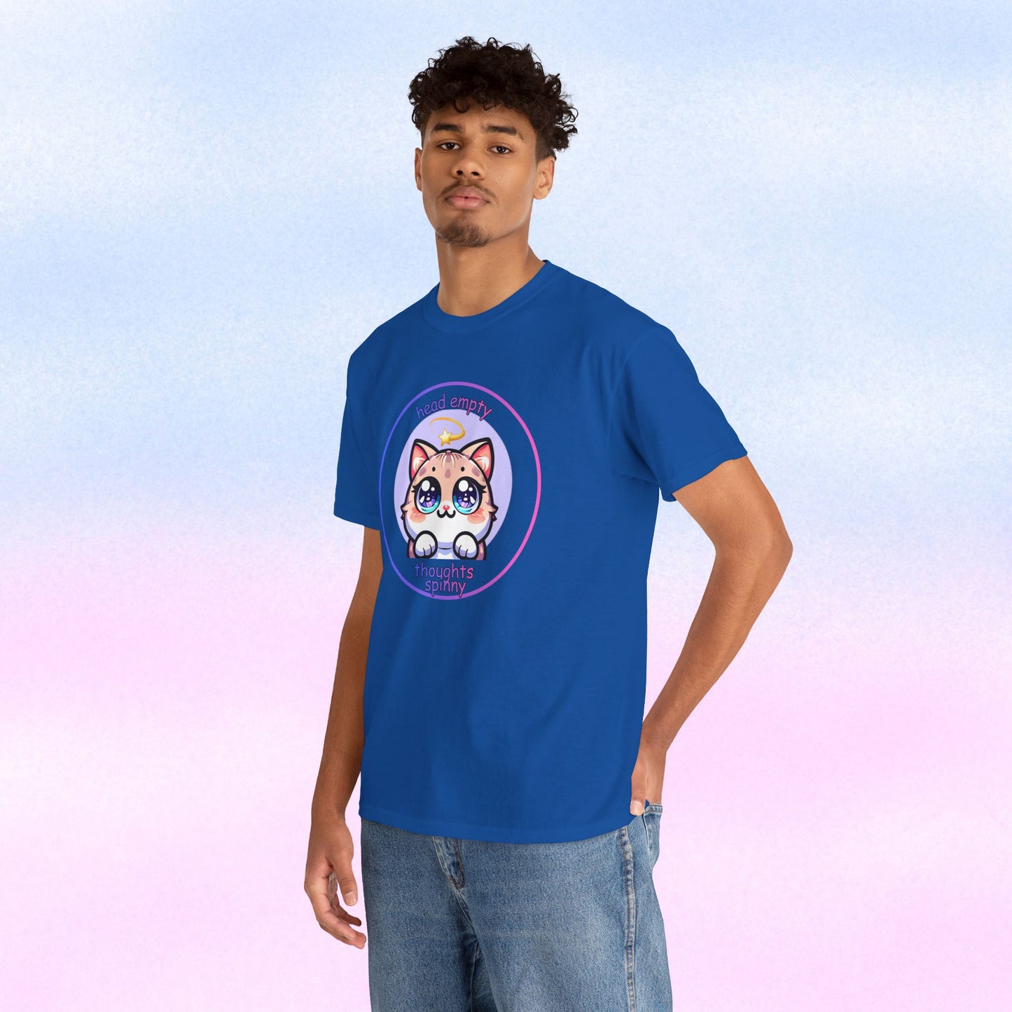 Cute Kawaii Dizzy Cat T-Shirt — "head empty. thoughts spinny."