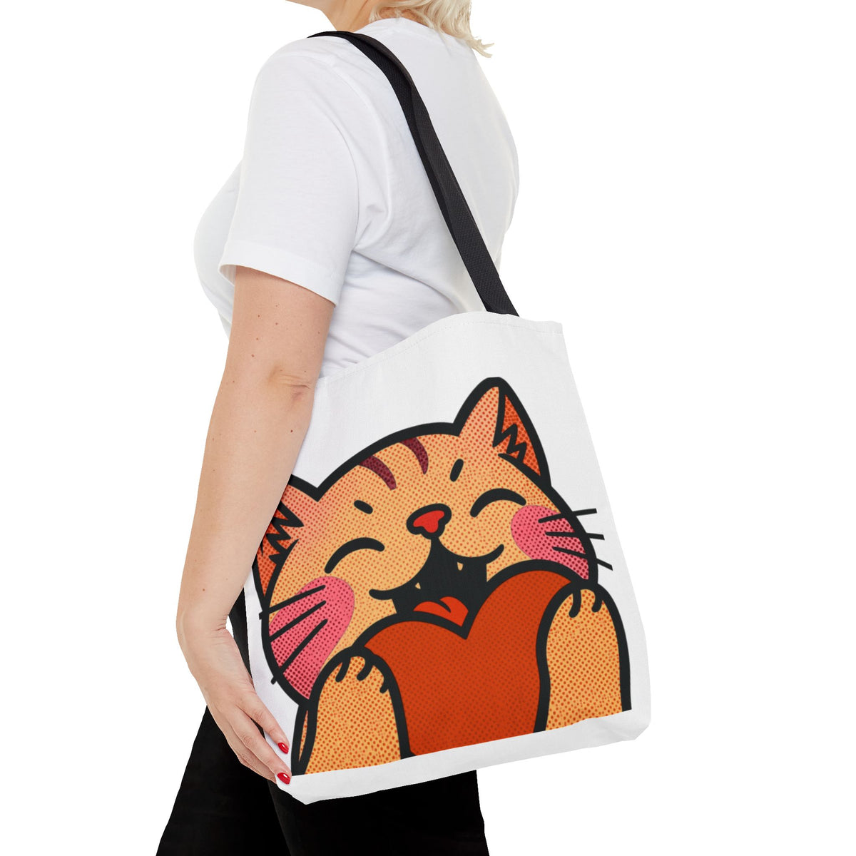 Heart, Hug, Happiness, Love Tote Bag – Happy Cat Twitch Emote