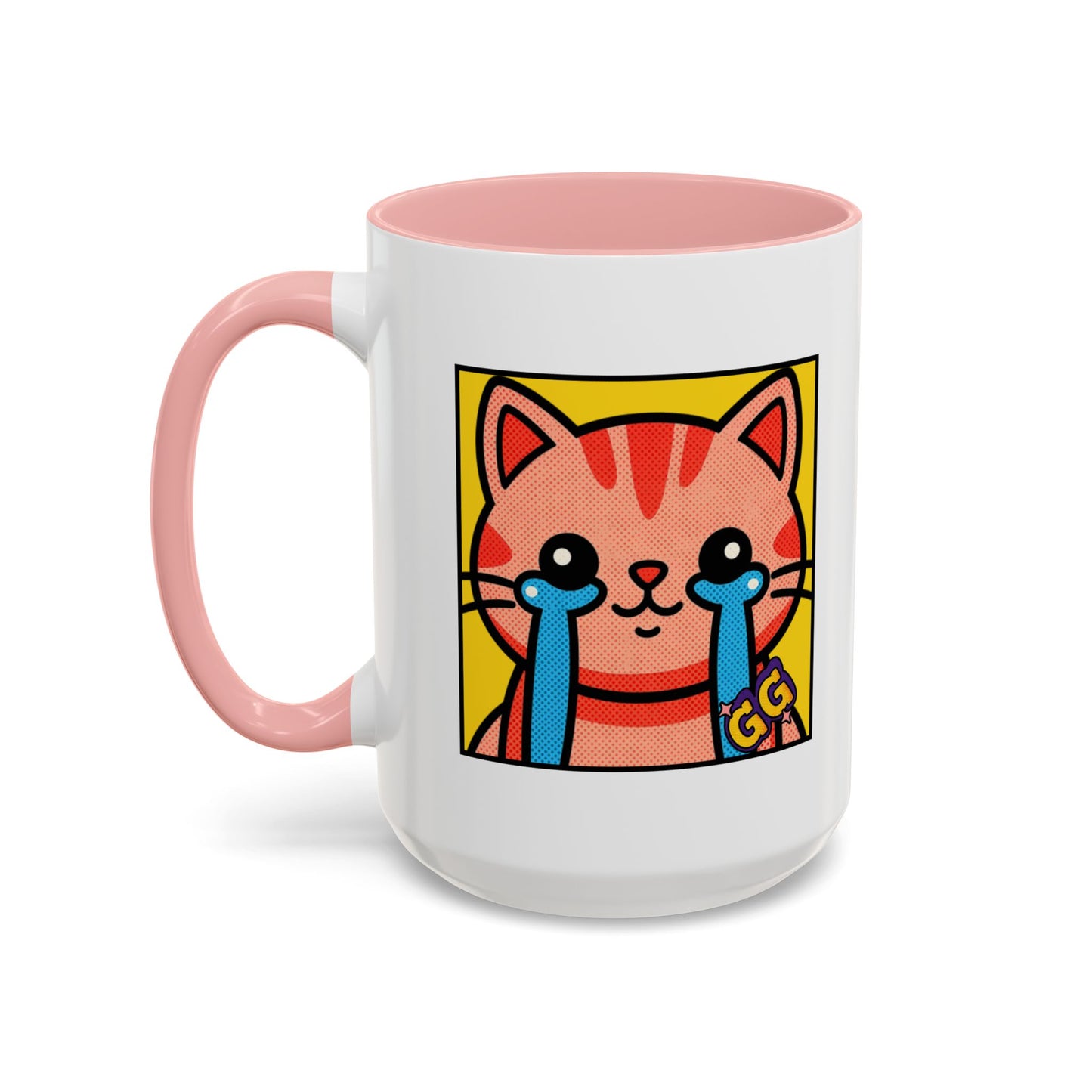 Good Game Tears of Joy - Cute Crying Cat Accent Coffee Mug (11/15oz) – Kawaii Pop Art Cat Emote GG