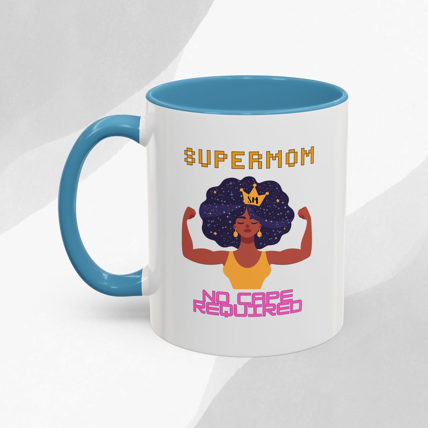 Accent Coffee Mug — "Supermom: No Cape Required" Empowerment Coffee Mug
