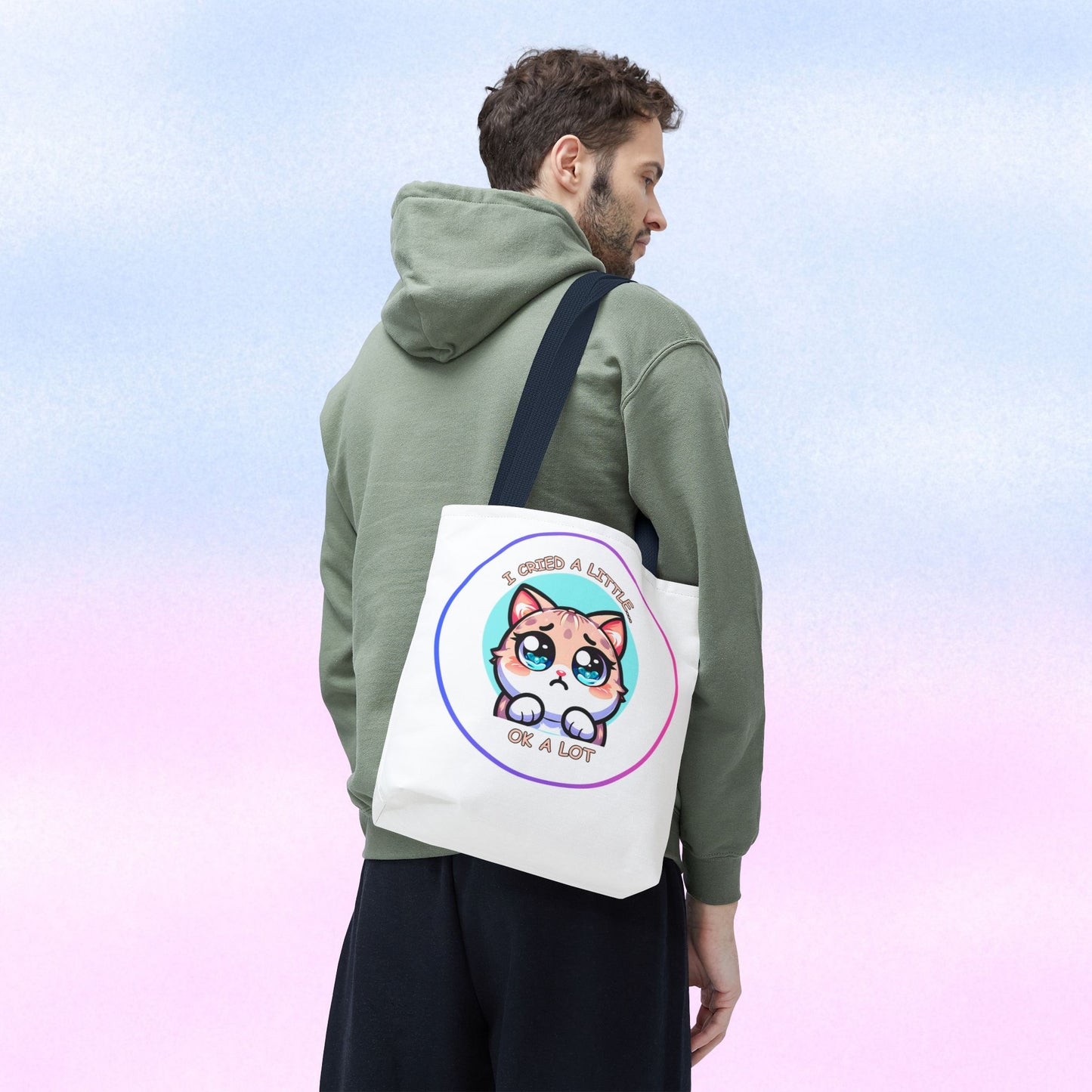 I Cried a Little.... Ok a lot - Tote Bag | Cute Kawaii Cat Illustration
