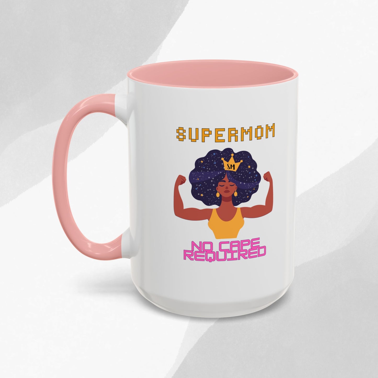 Accent Coffee Mug — "Supermom: No Cape Required" Empowerment Coffee Mug