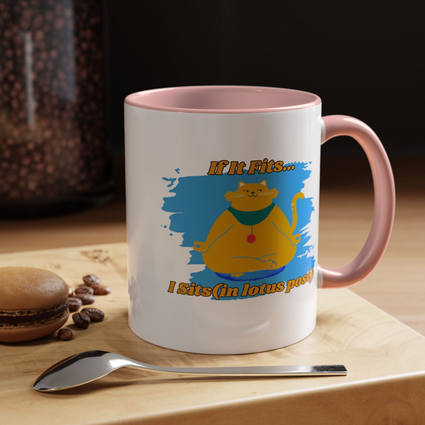 "If It Fits, I Sit" Lotus Pose Coffee Mug, Motivational Mug, Yoga Lover Gift, Meditation Mug, Funny Tea Cup