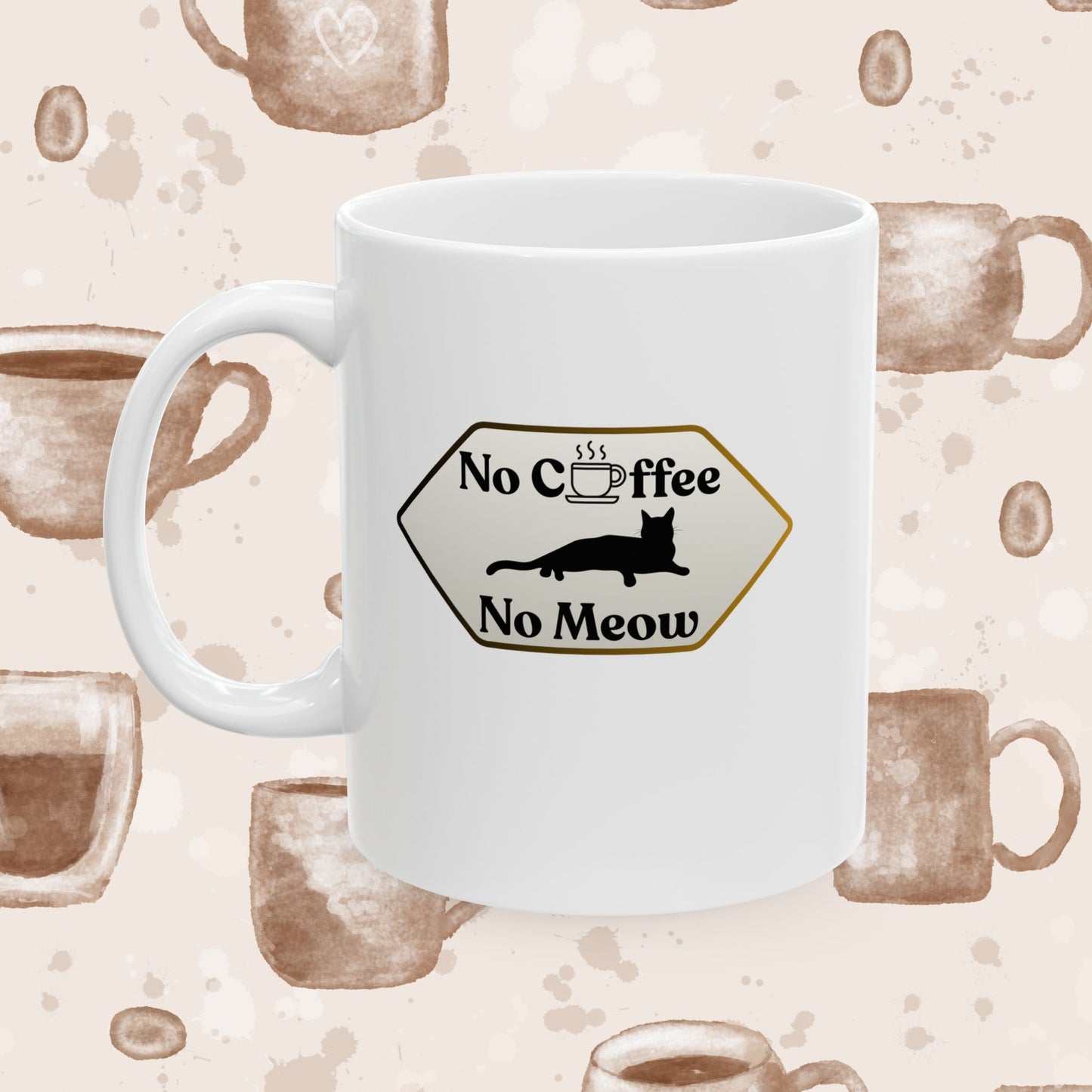 Ceramic Mug — "Namaste at Home" Minimalist Yoga Coffee Tea Cup (11oz & 15oz)