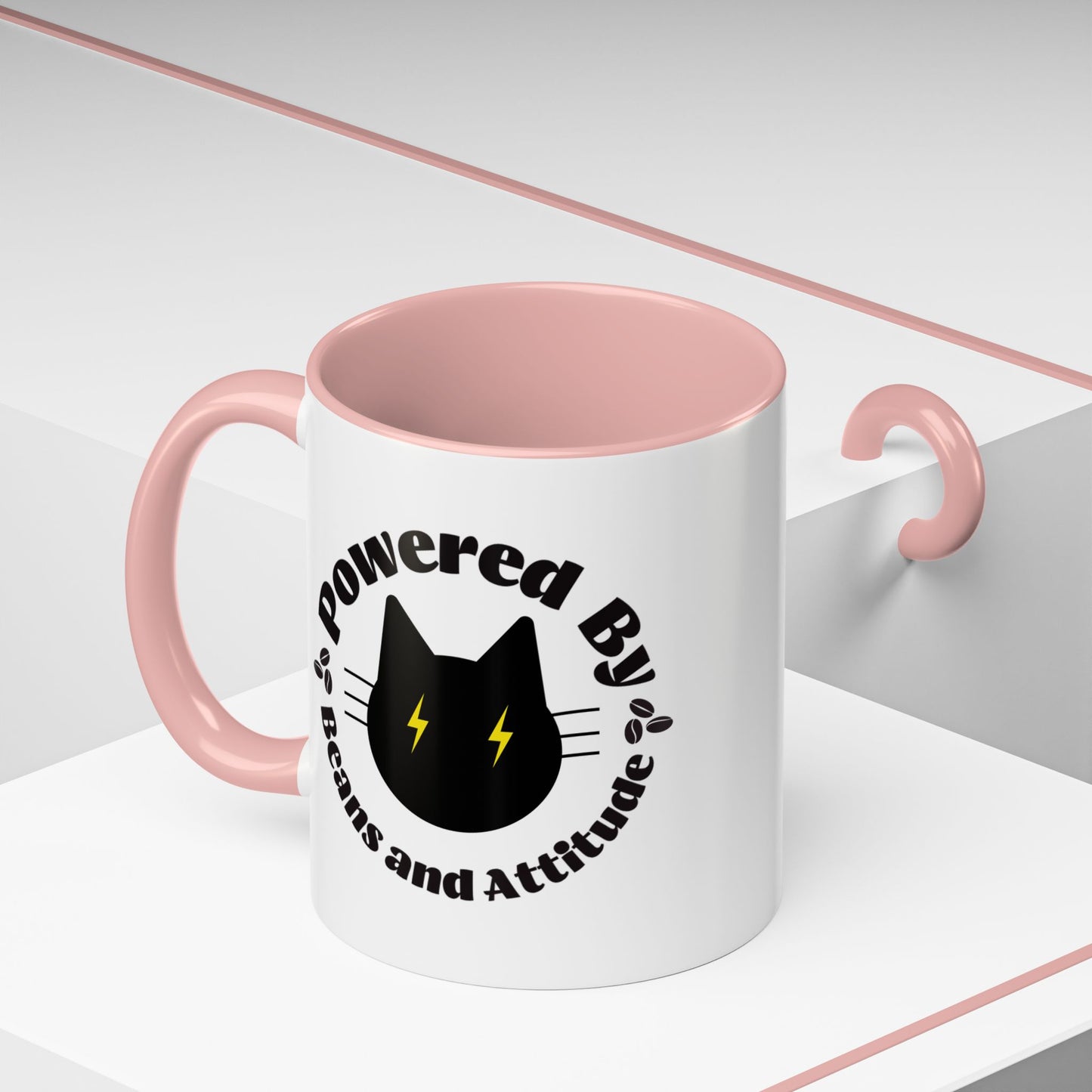 Powered By Beans and Attitude Coffee Mug | Accent Mug 11oz 15oz