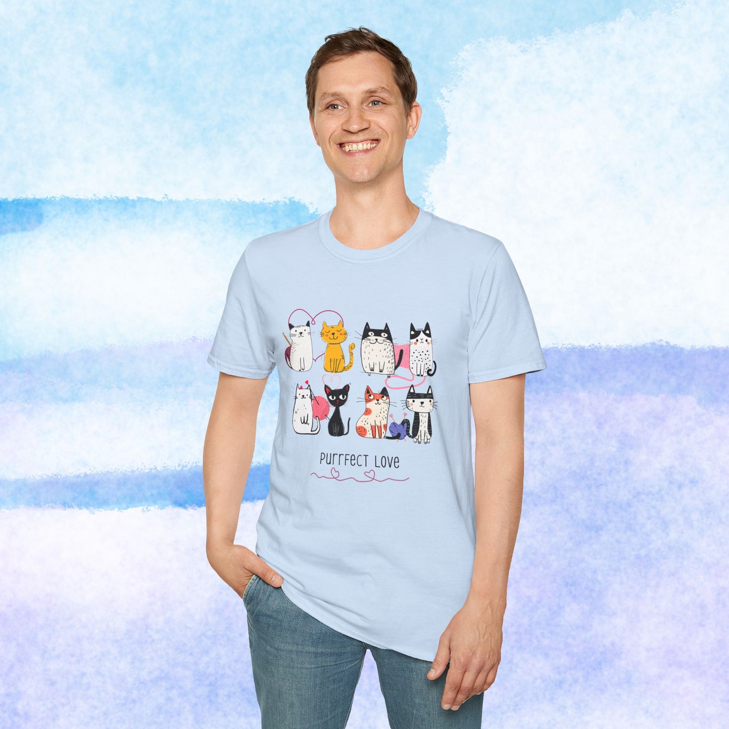 Cat Lover T-Shirt — "Purrfect Love" Cute Cartoon Cats Tee