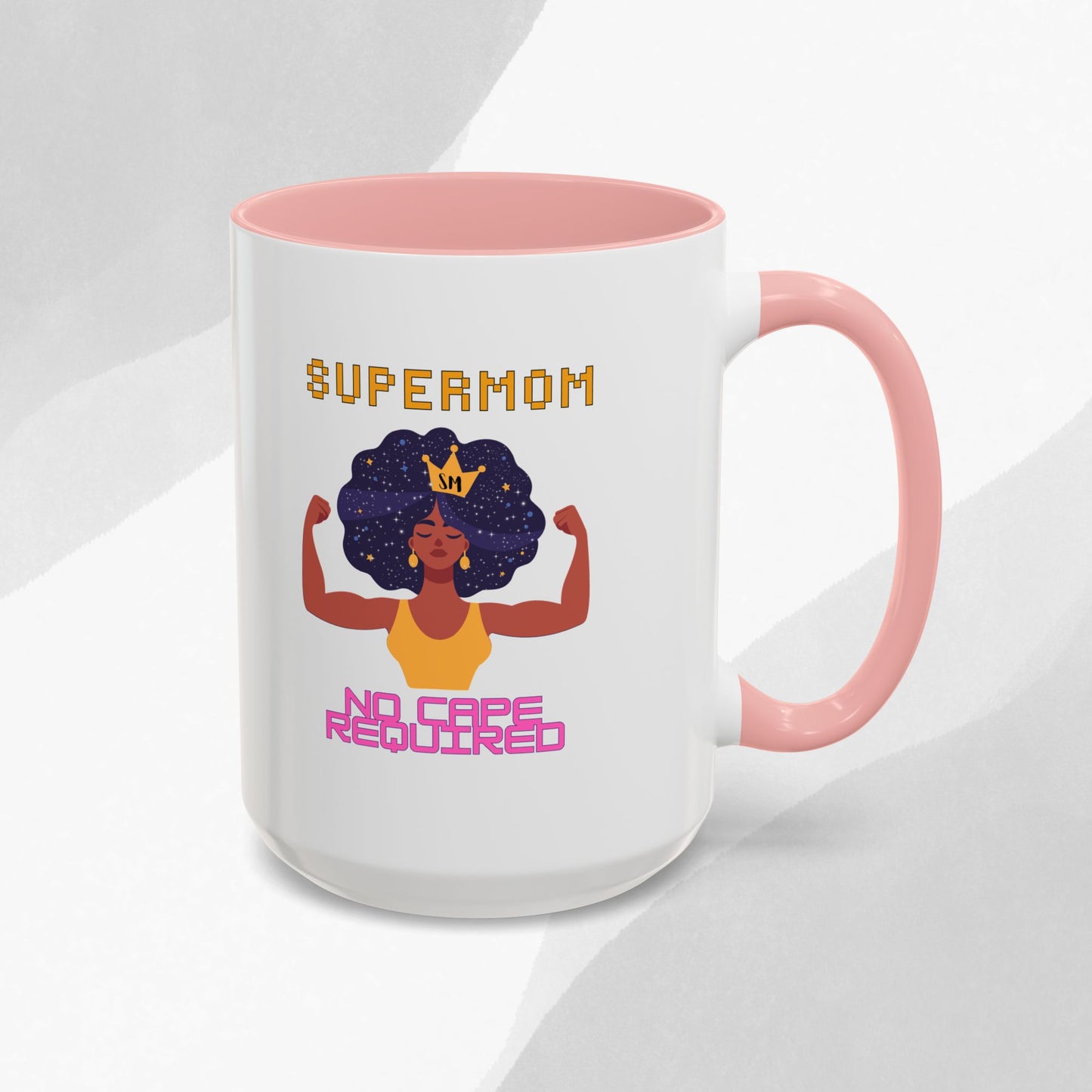 Accent Coffee Mug — "Supermom: No Cape Required" Empowerment Coffee Mug