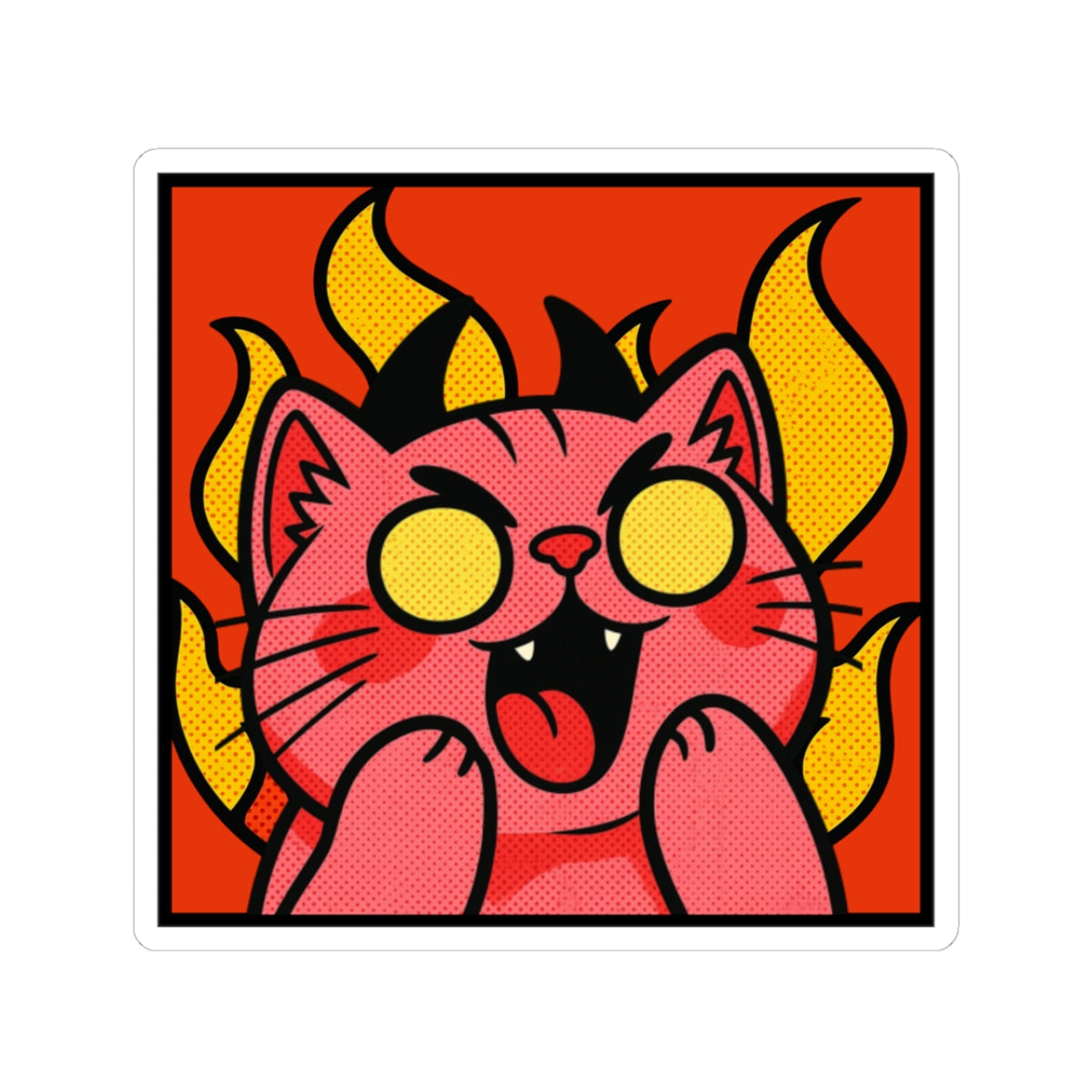 Evil Laughing Cat - Twitch Emote - Cute Devil Cat Kiss-Cut Decal for Laptops & Water Bottles