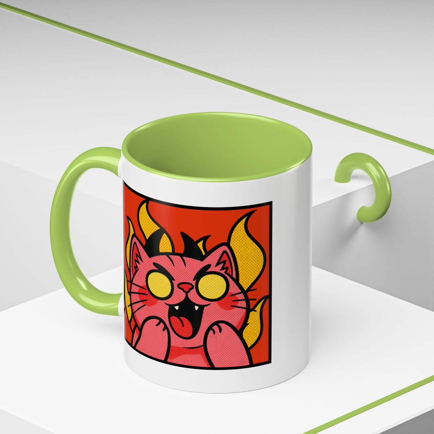 Evil Laughing Cat - Twitch Emote - Cute Devil Cat Accent Coffee Mug (11/15oz)