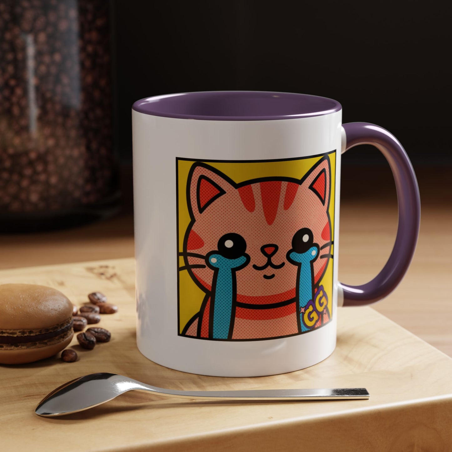 Good Game Tears of Joy - Cute Crying Cat Accent Coffee Mug (11/15oz) – Kawaii Pop Art Cat Emote GG